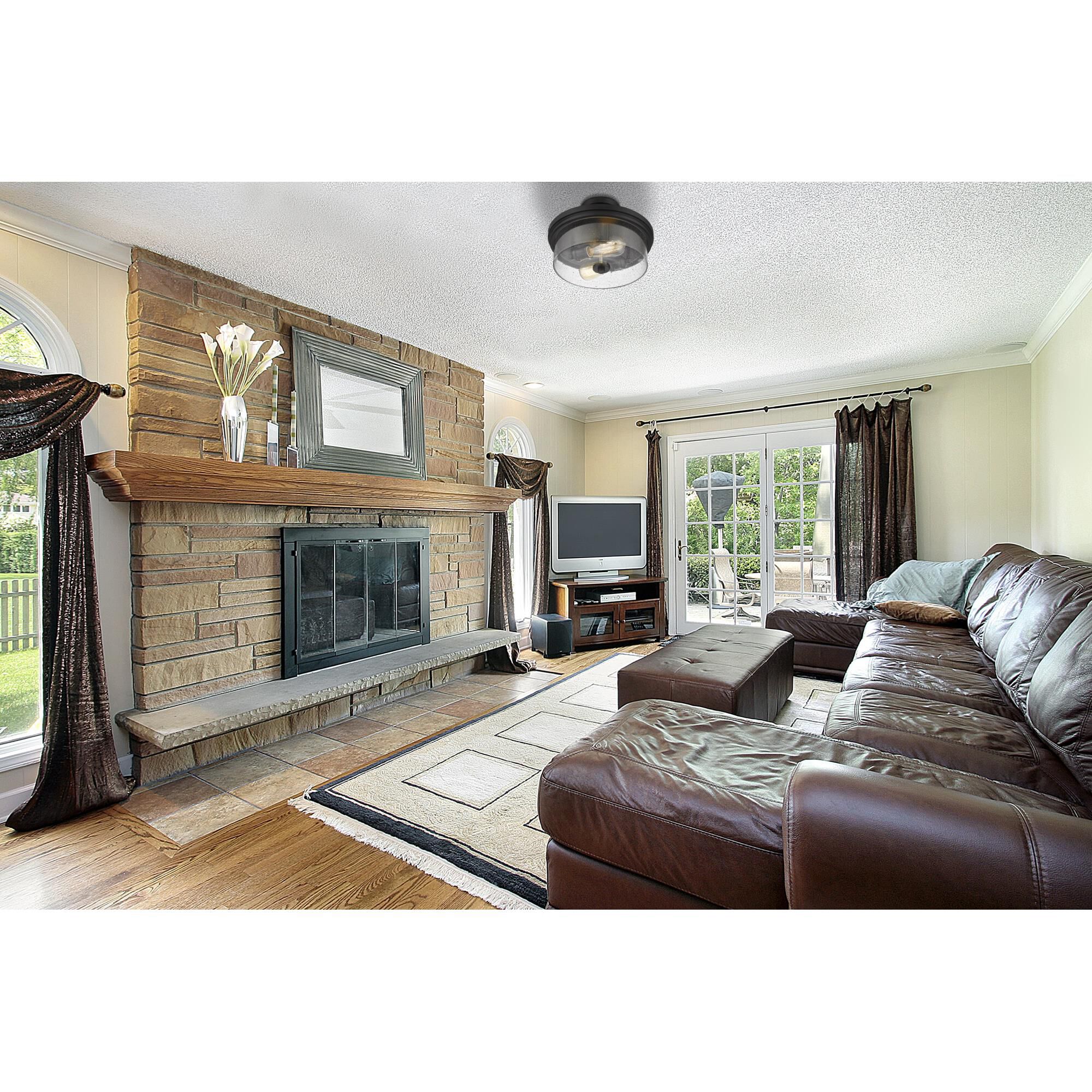 Shown in Matte Black finish and Glass shade