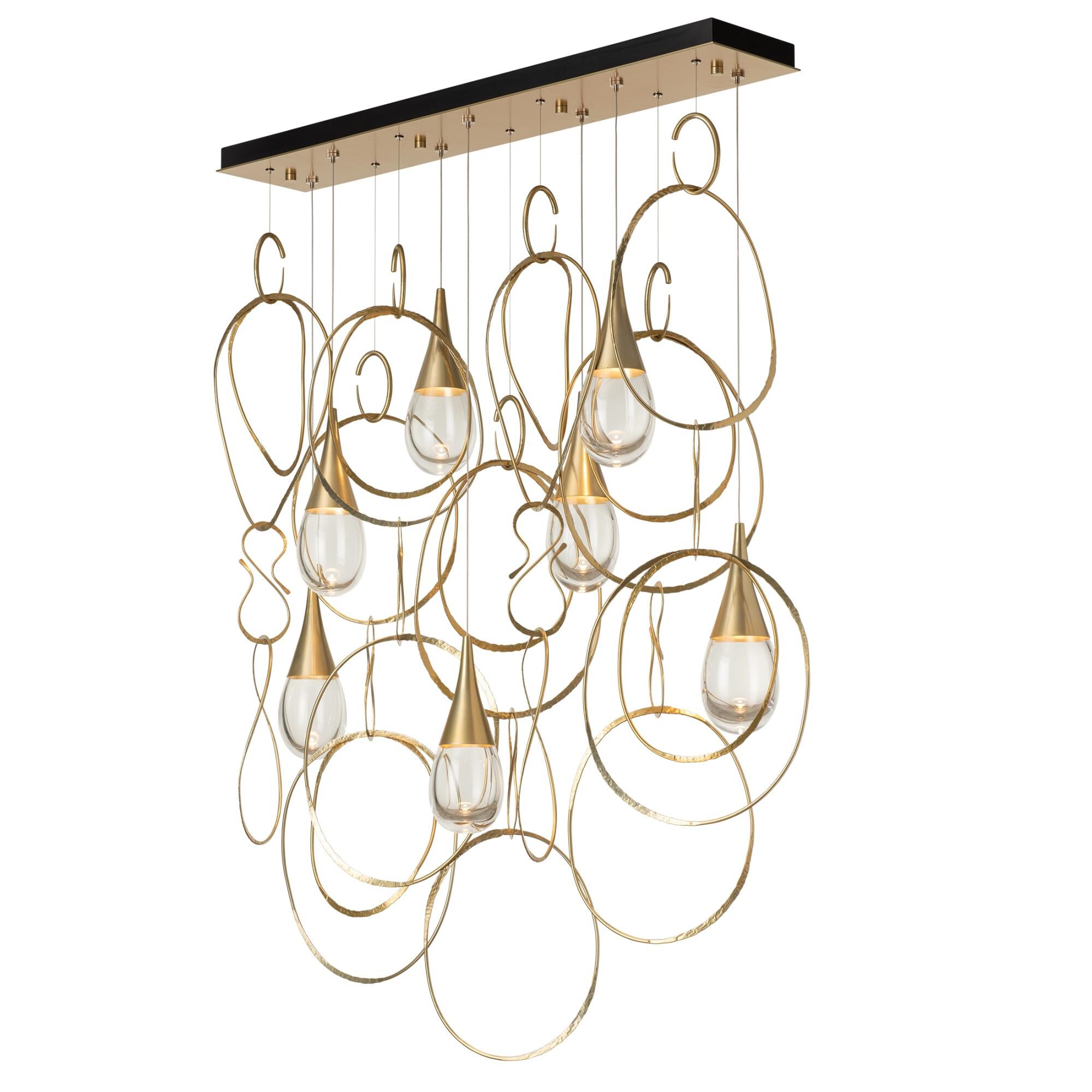 Shown in Modern Brass finish and Clear glass