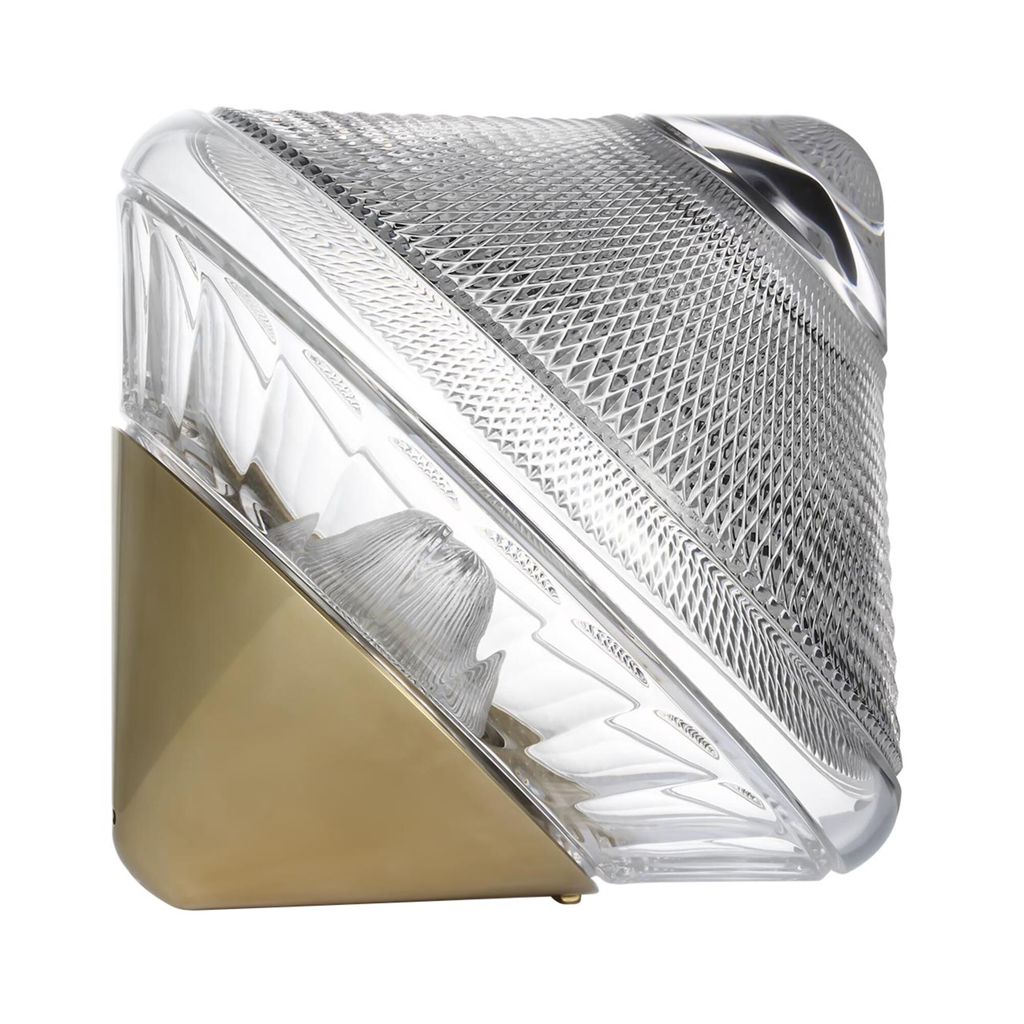Shown in Natural Brass finish and Clear crystal
