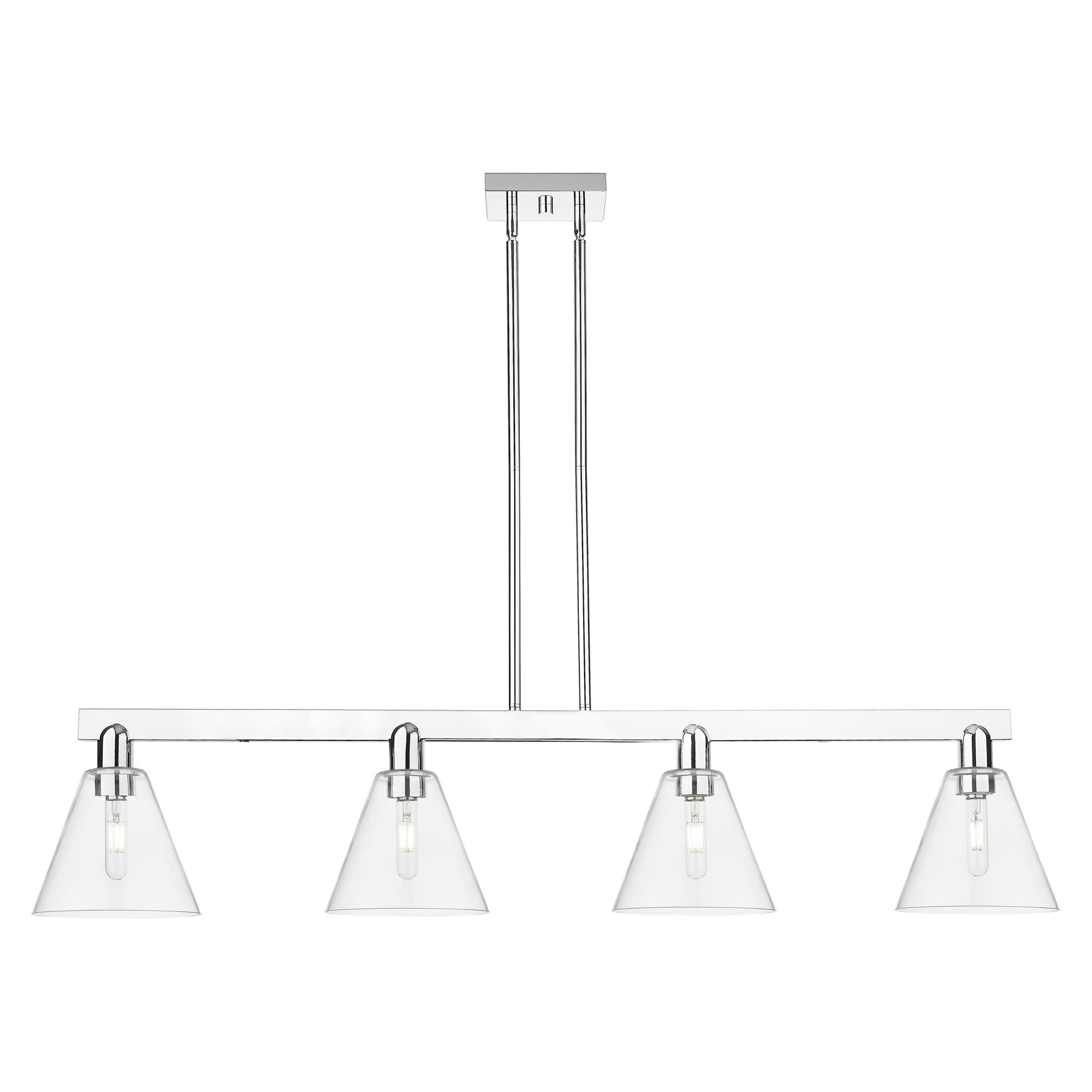 Shown in Polished Chrome finish and Clear glass