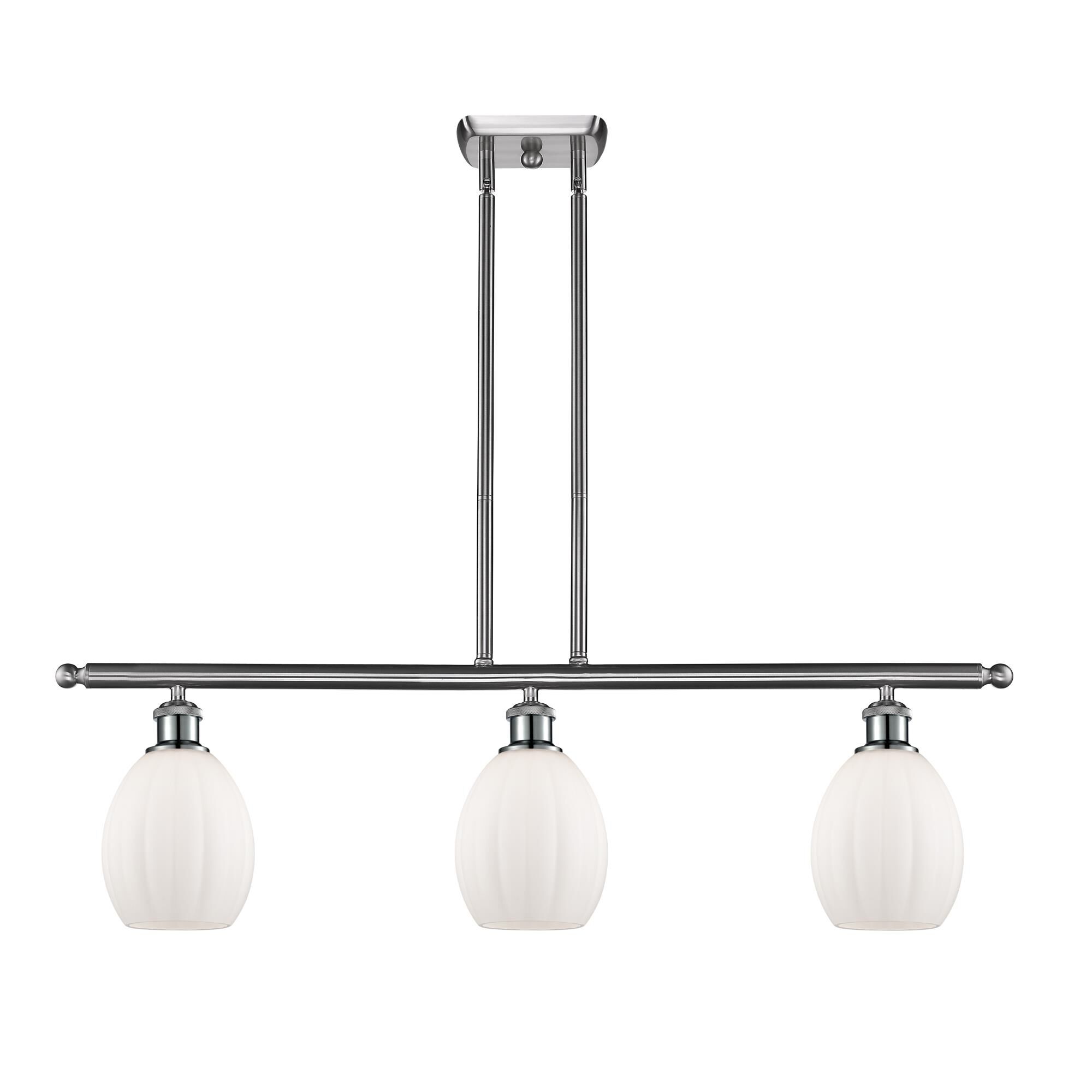 Shown in Satin Nickel finish and Matte White - Sphere glass