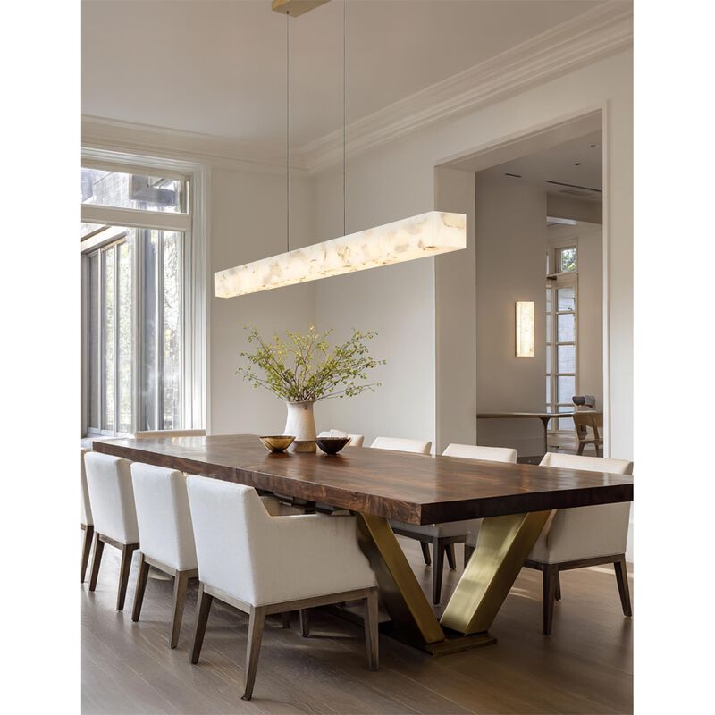Alabaster Rocks! Medley Large Linear Chandelier by Justice Design