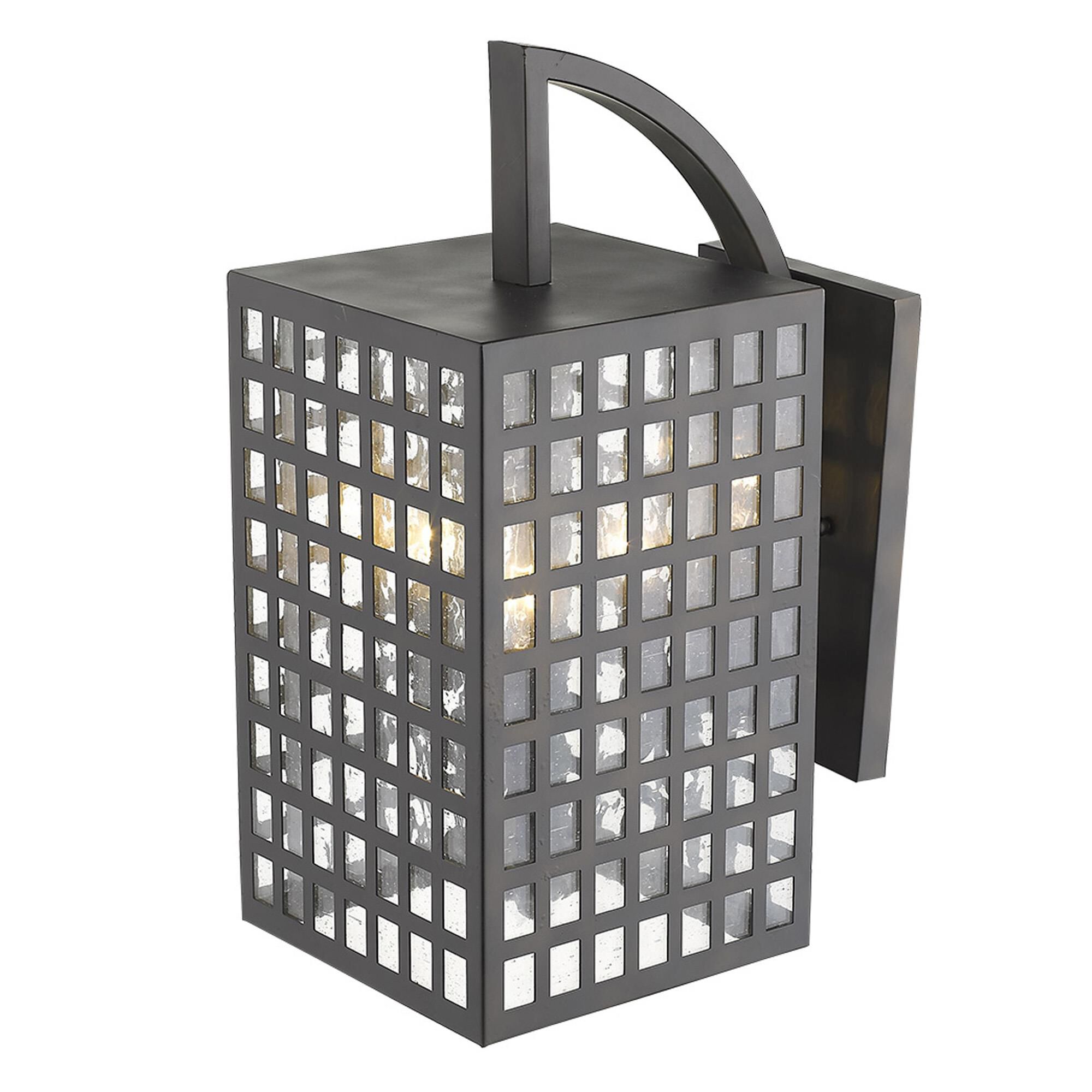Shown in Oil-Rubbed Bronze finish and Clear glass and Clear, Seedy Glass Panes shade
