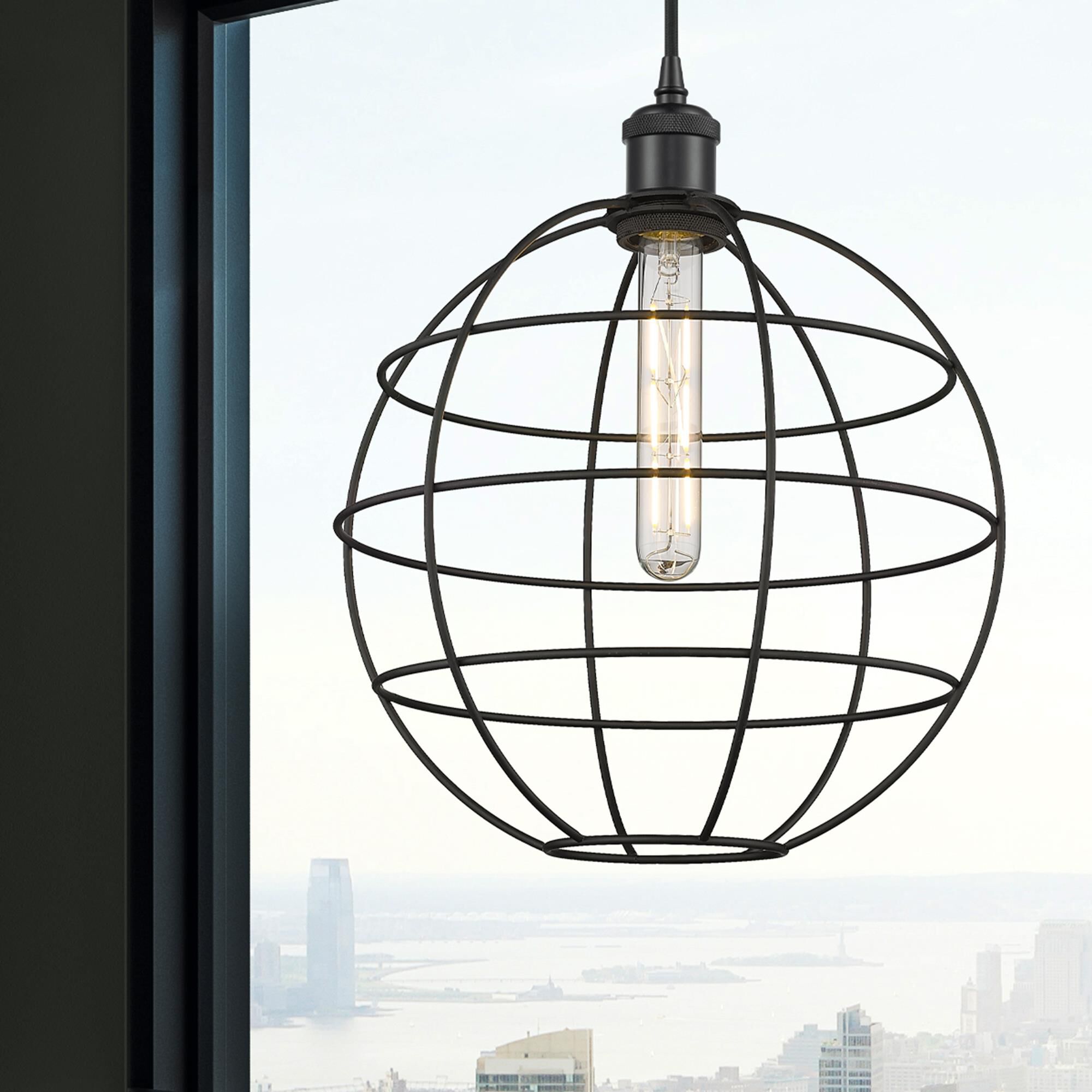 Shown in Matte Black finish and Matte Black Steel shade