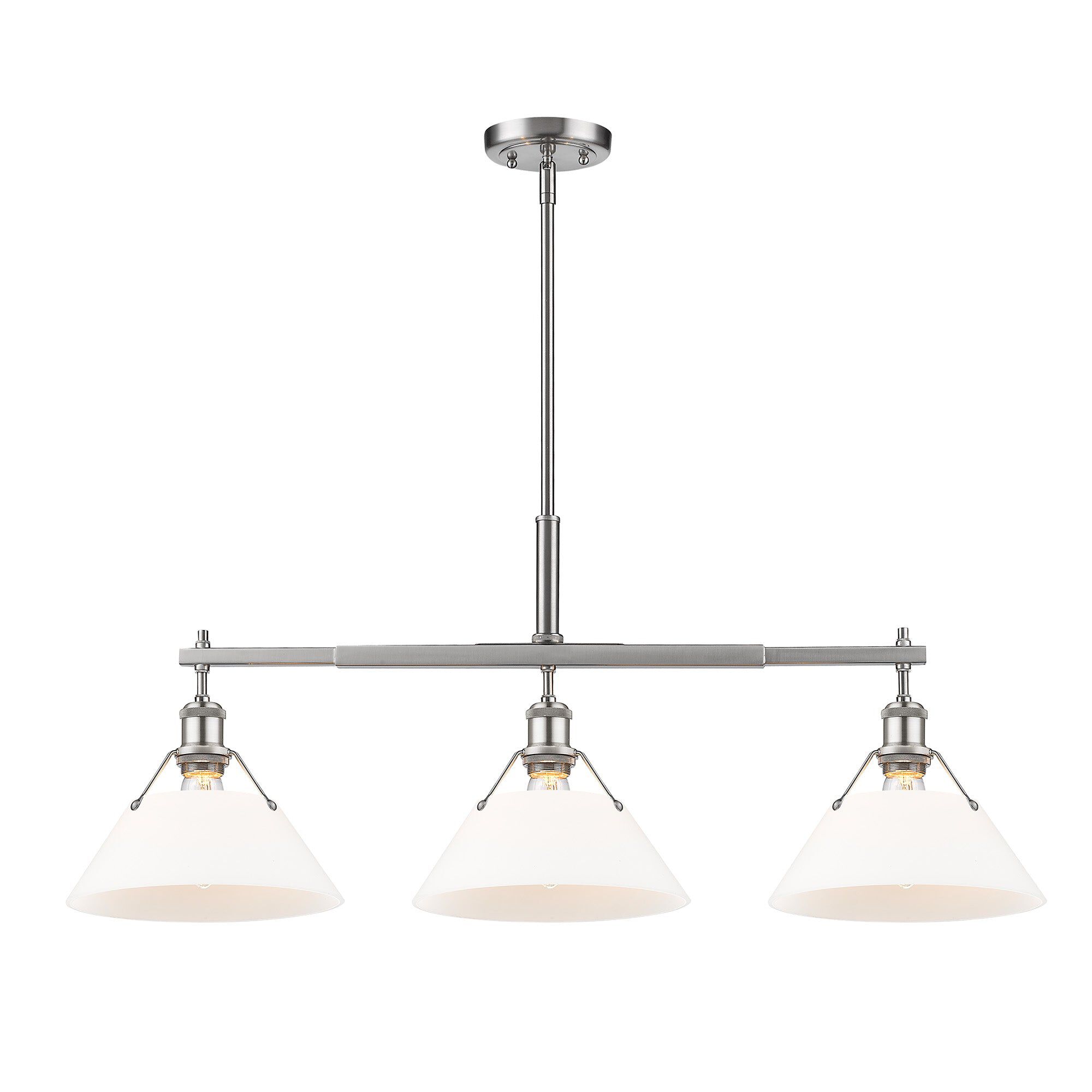 Shown in Pewter finish and Opal glass and Without Shade shade