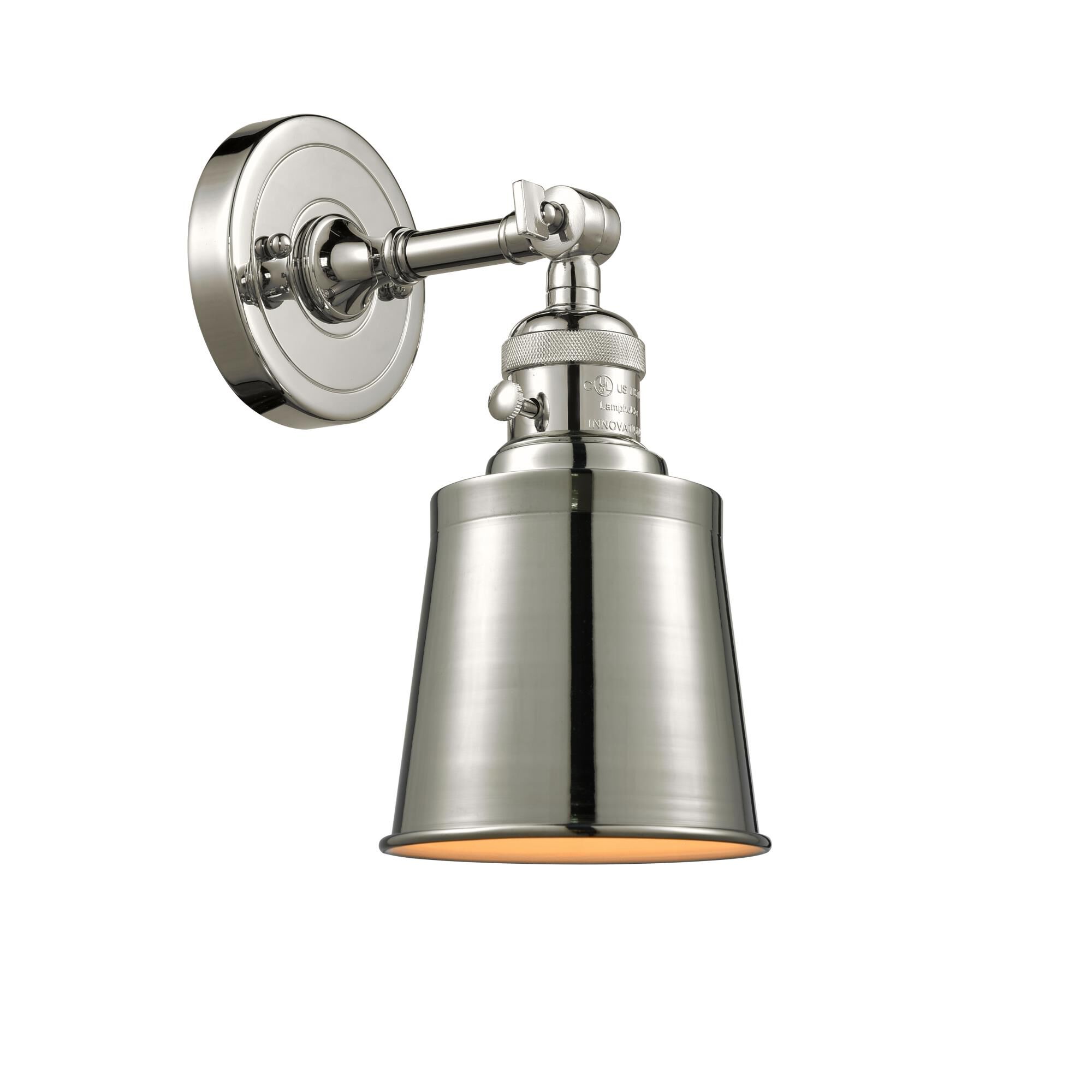 Shown in Polished Nickel finish and Polished Nickel shade