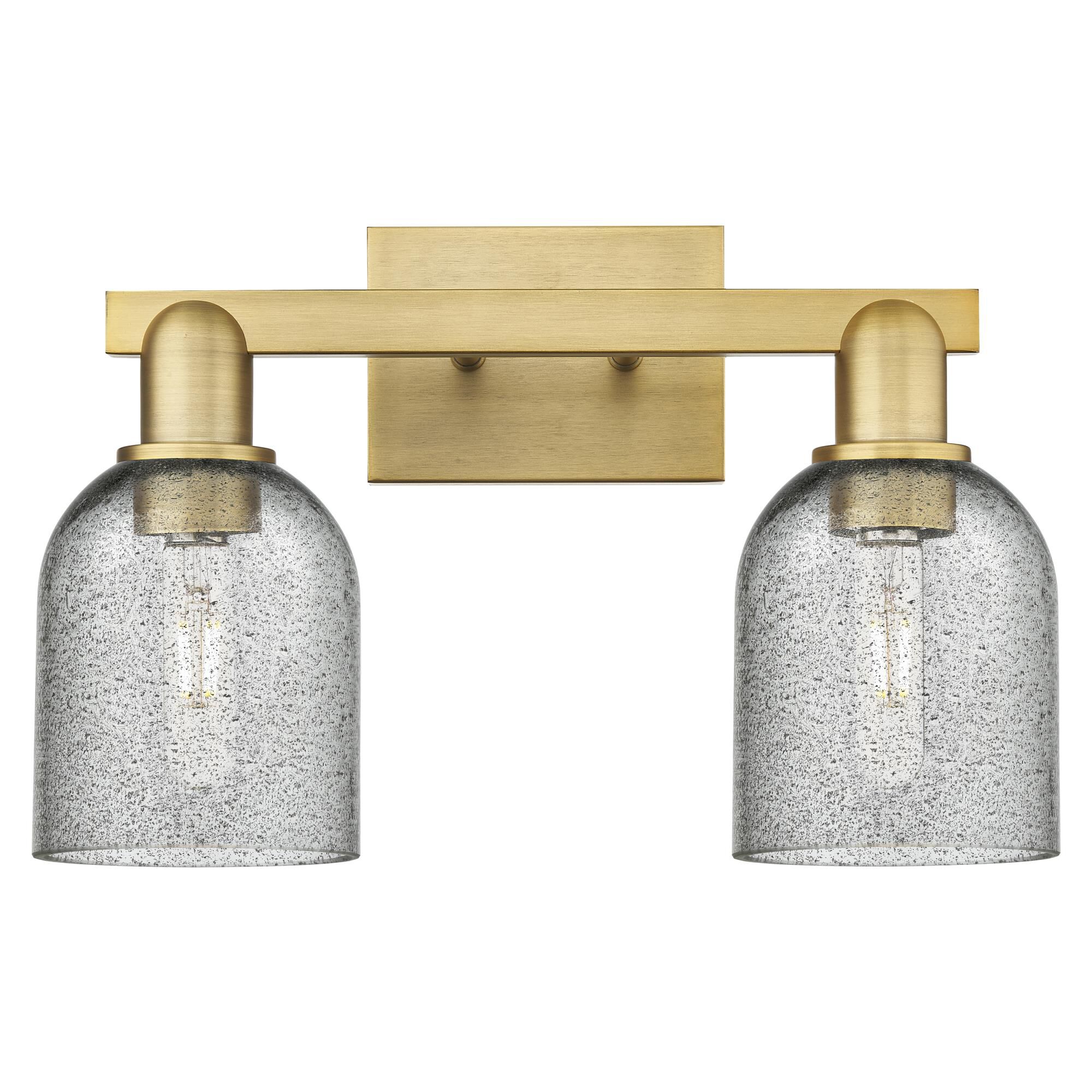 Shown in Brushed Brass finish and Charcoal glass