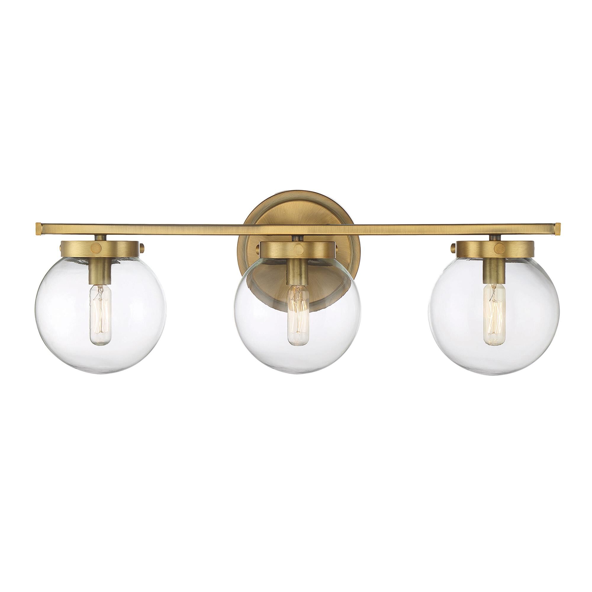 Shown in Natural Brass finish and Clear glass