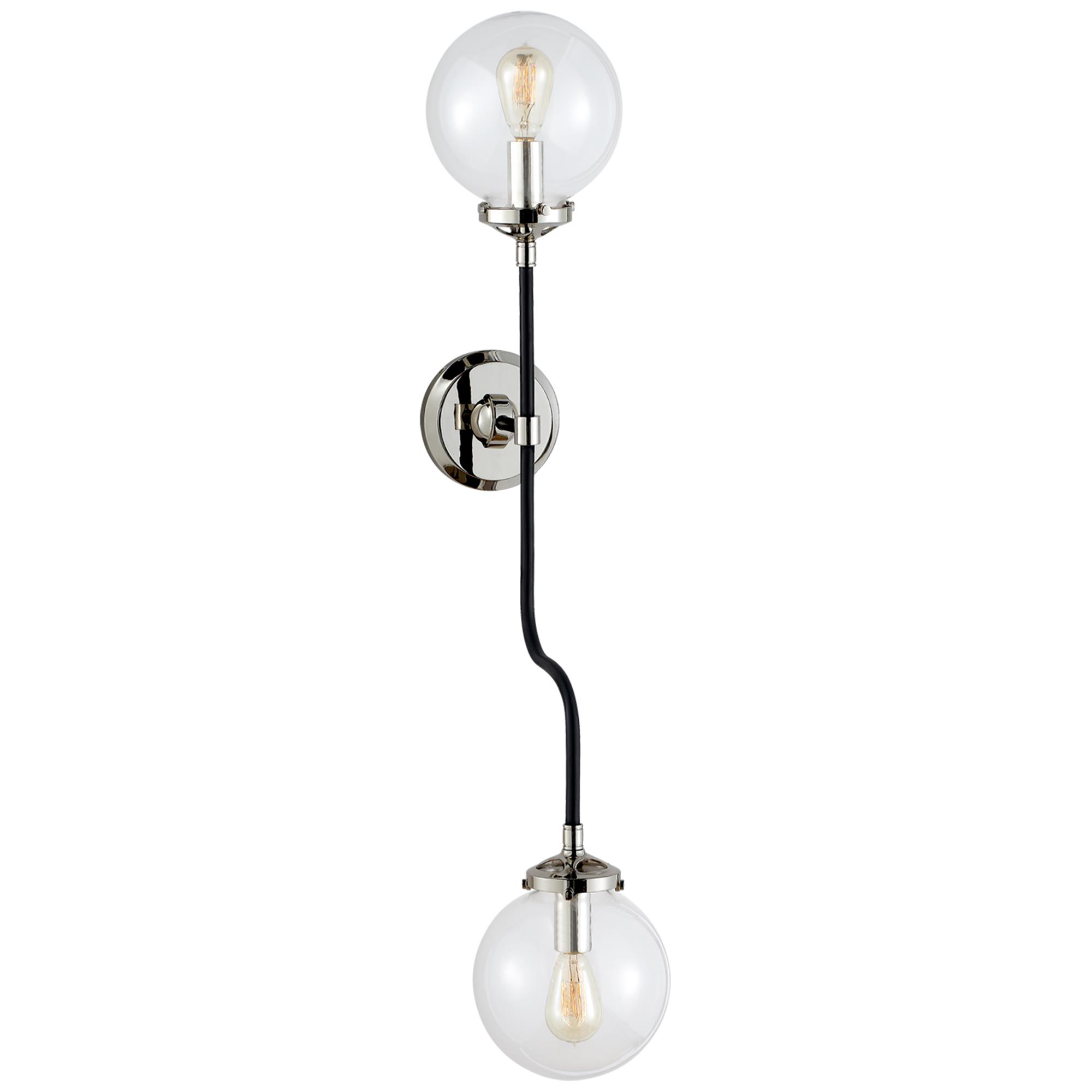 Shown in Polished Nickel finish and Clear glass