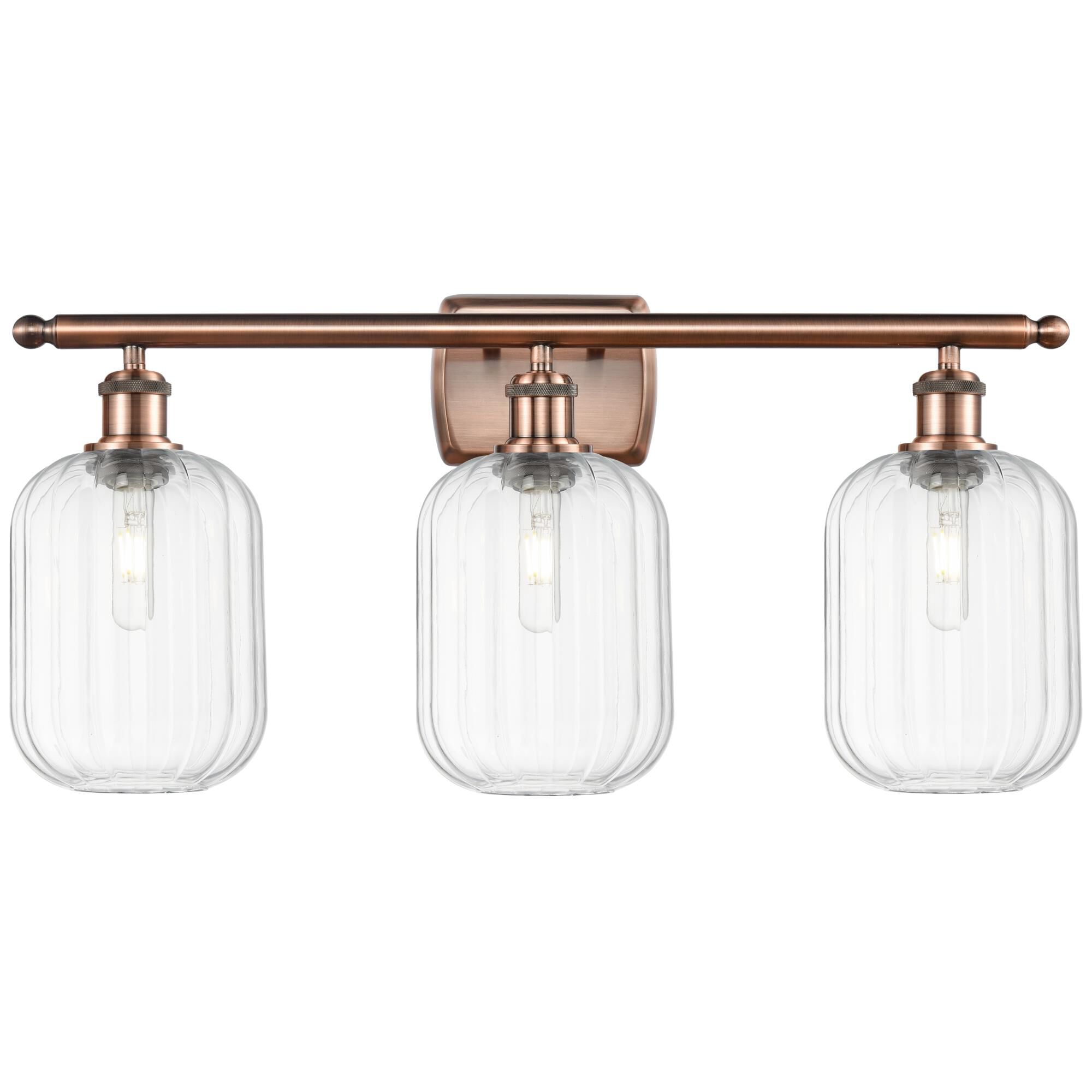 Shown in Antique Copper finish and Clear glass