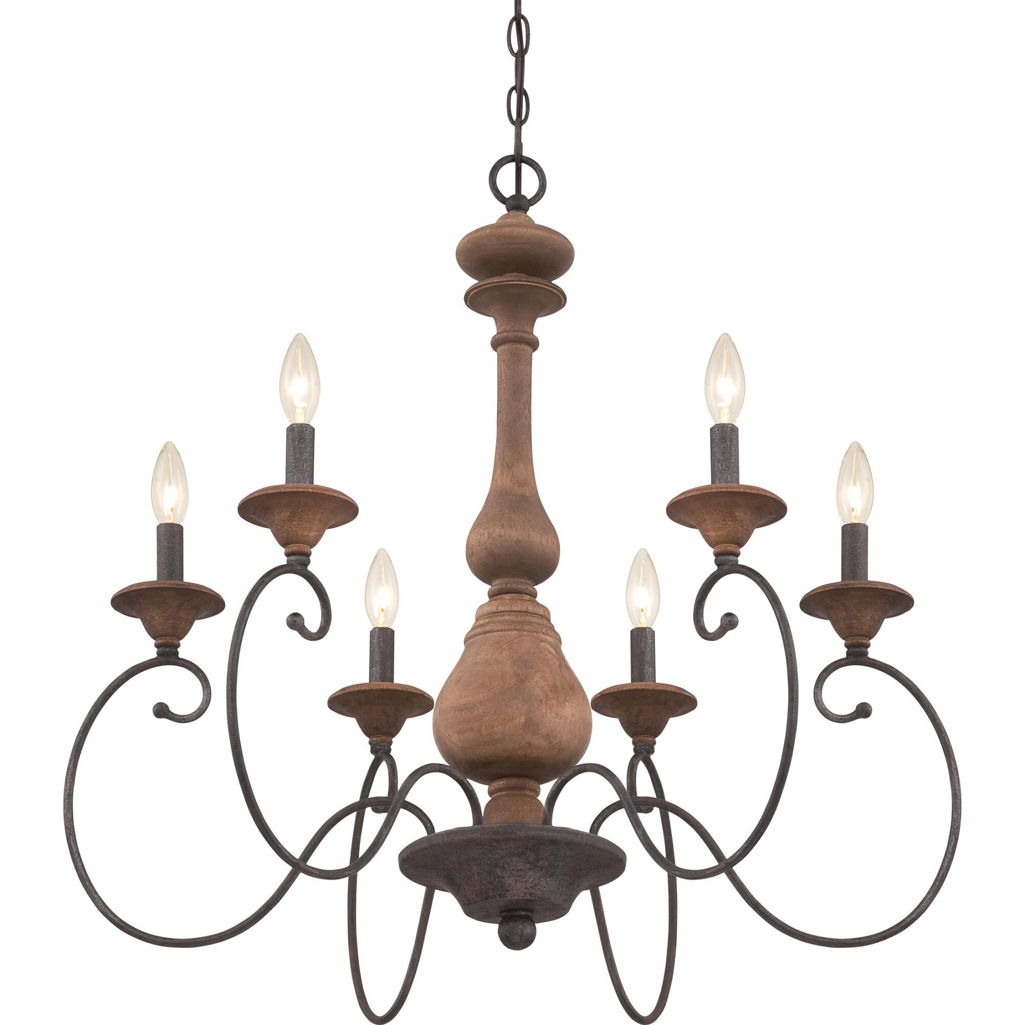 Auburn 28 Inch 6 Light Chandelier by Quoizel