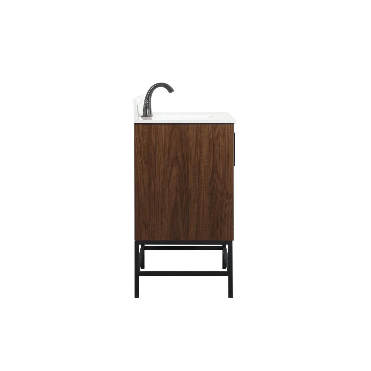 Shown in Walnut finish and With Backsplash accent