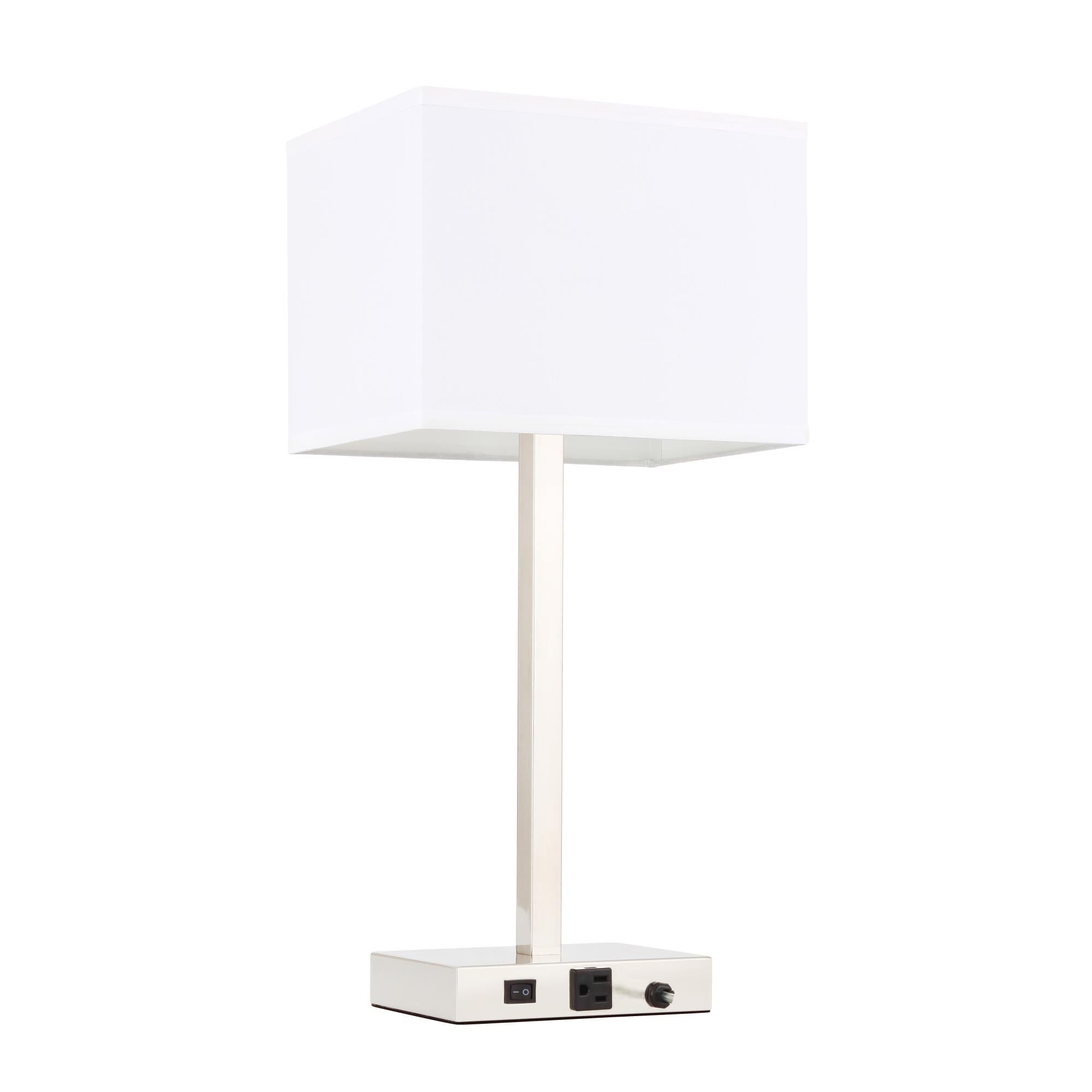 Shown in Polished Nickel finish and Fabric - Off White shade