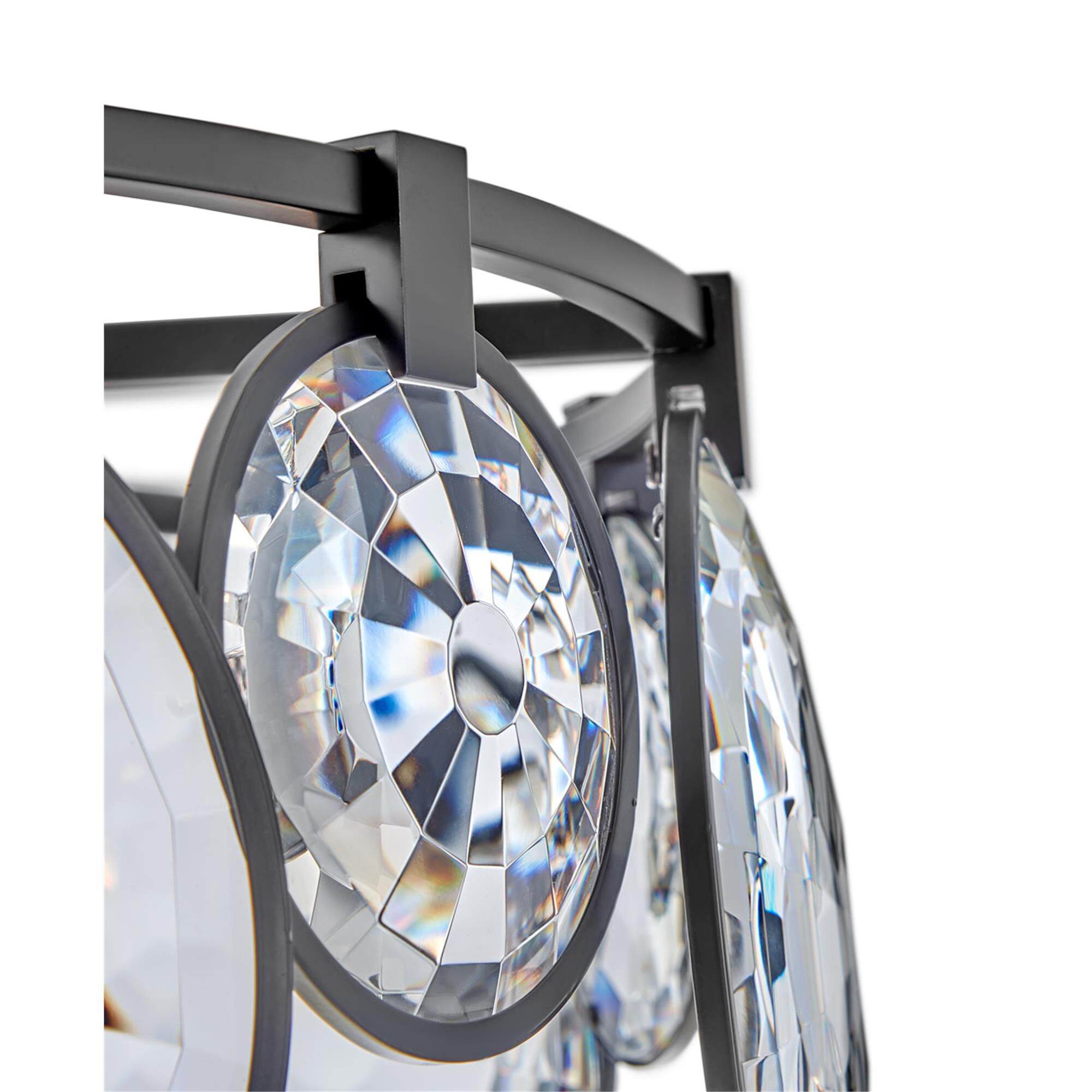 Shown in Black finish and Optic Crystal glass