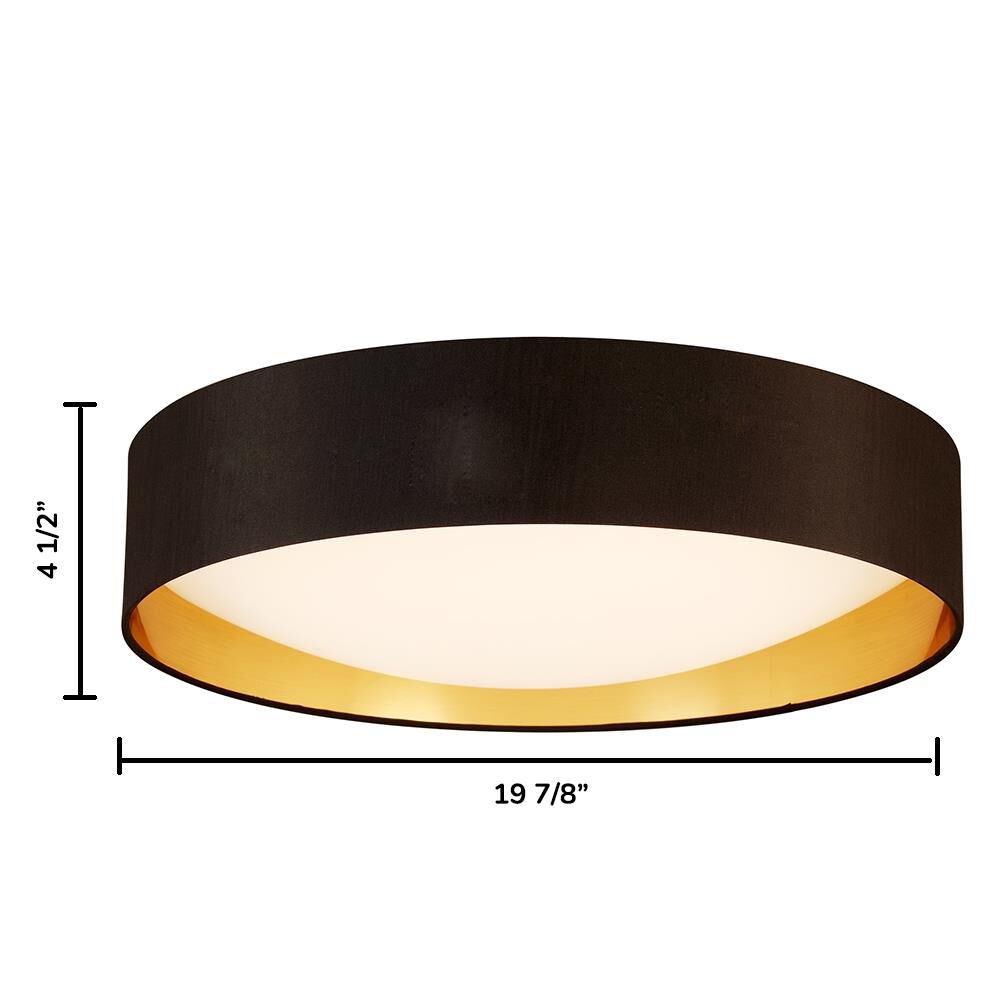 Shown in Black/Gold finish and Black/Gold Fabric shade
