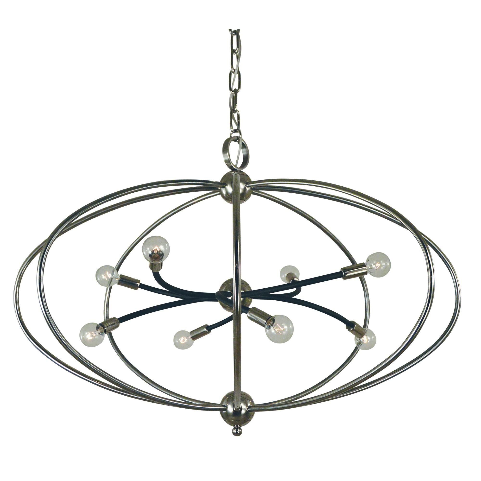 Shown in Polished Nickel With Matte Black Accents finish and Matte Black accent