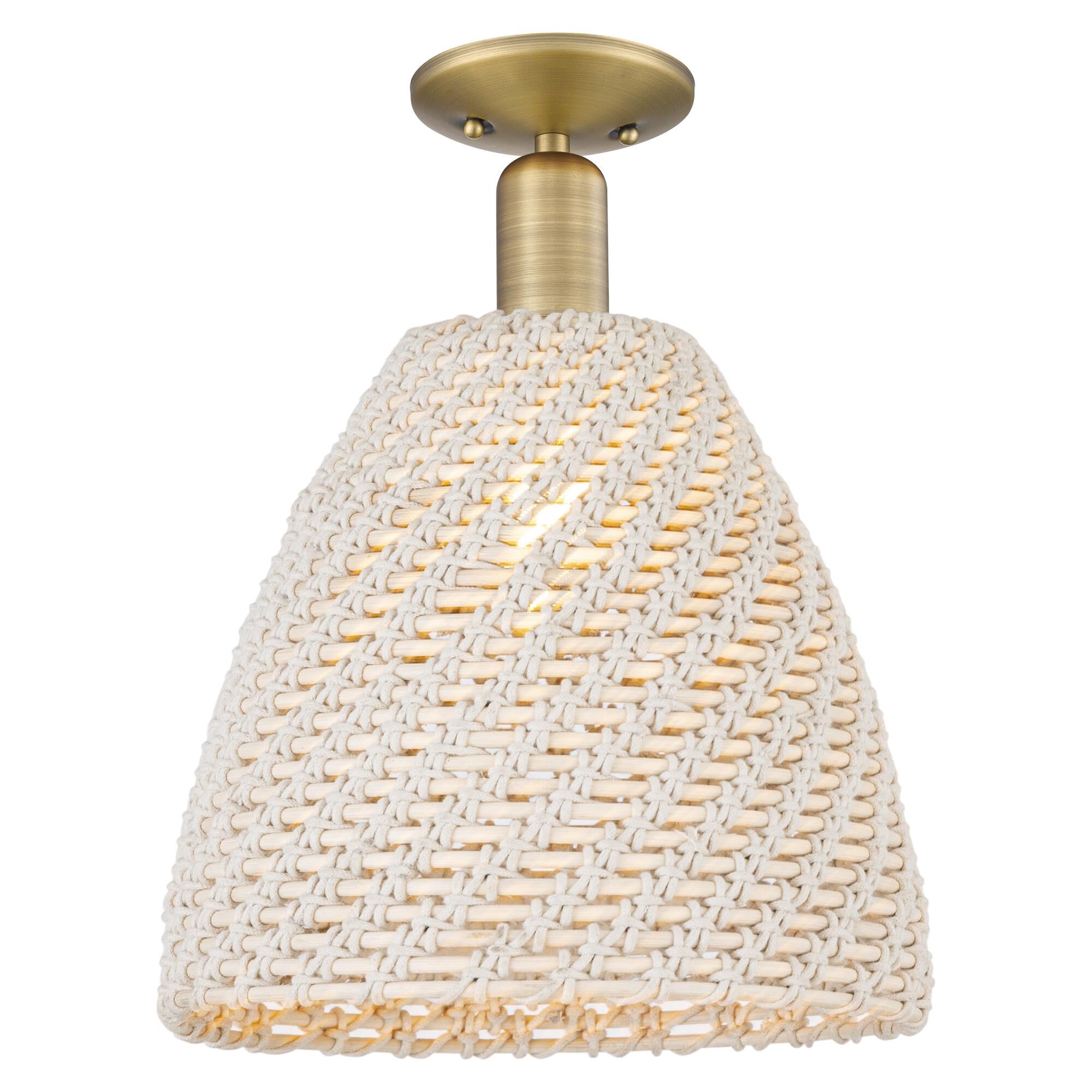 Bruno Marashlian Natural Ballston Dome 12 Inch Semi Flush Mount by Innovations Lighting