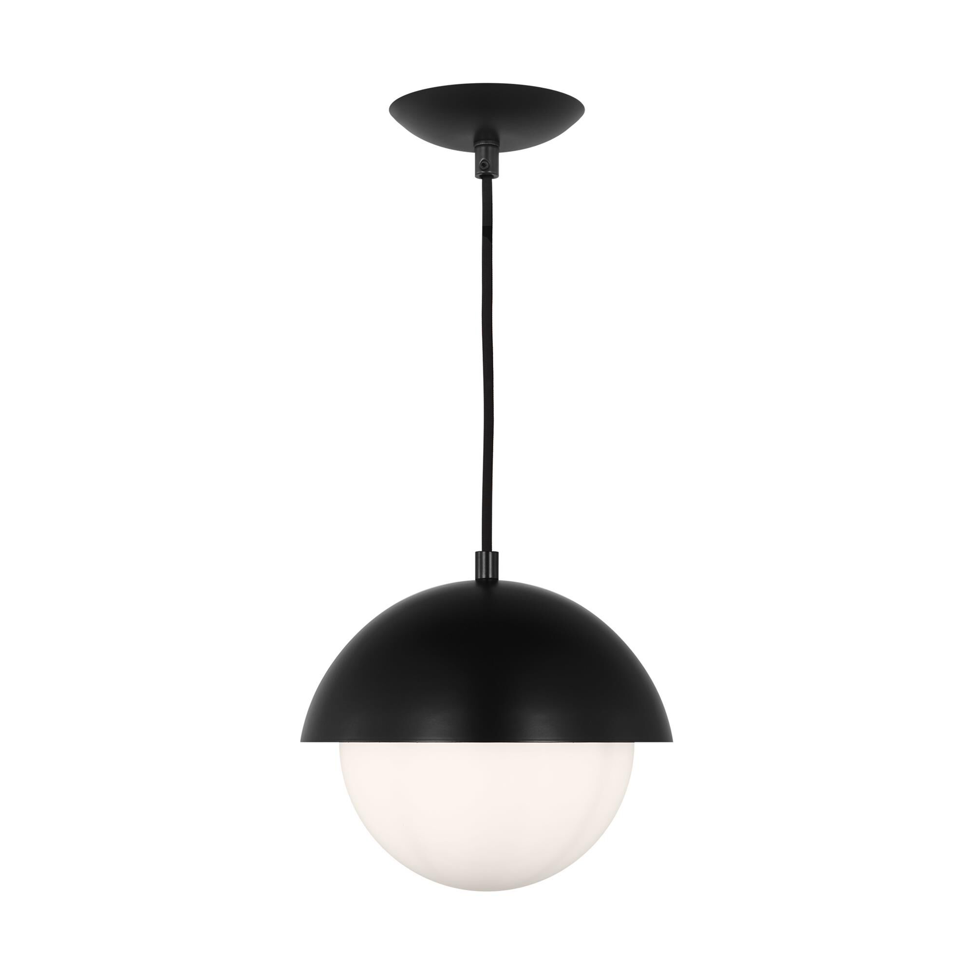 Shown in Midnight Black finish and Opal Glass shade