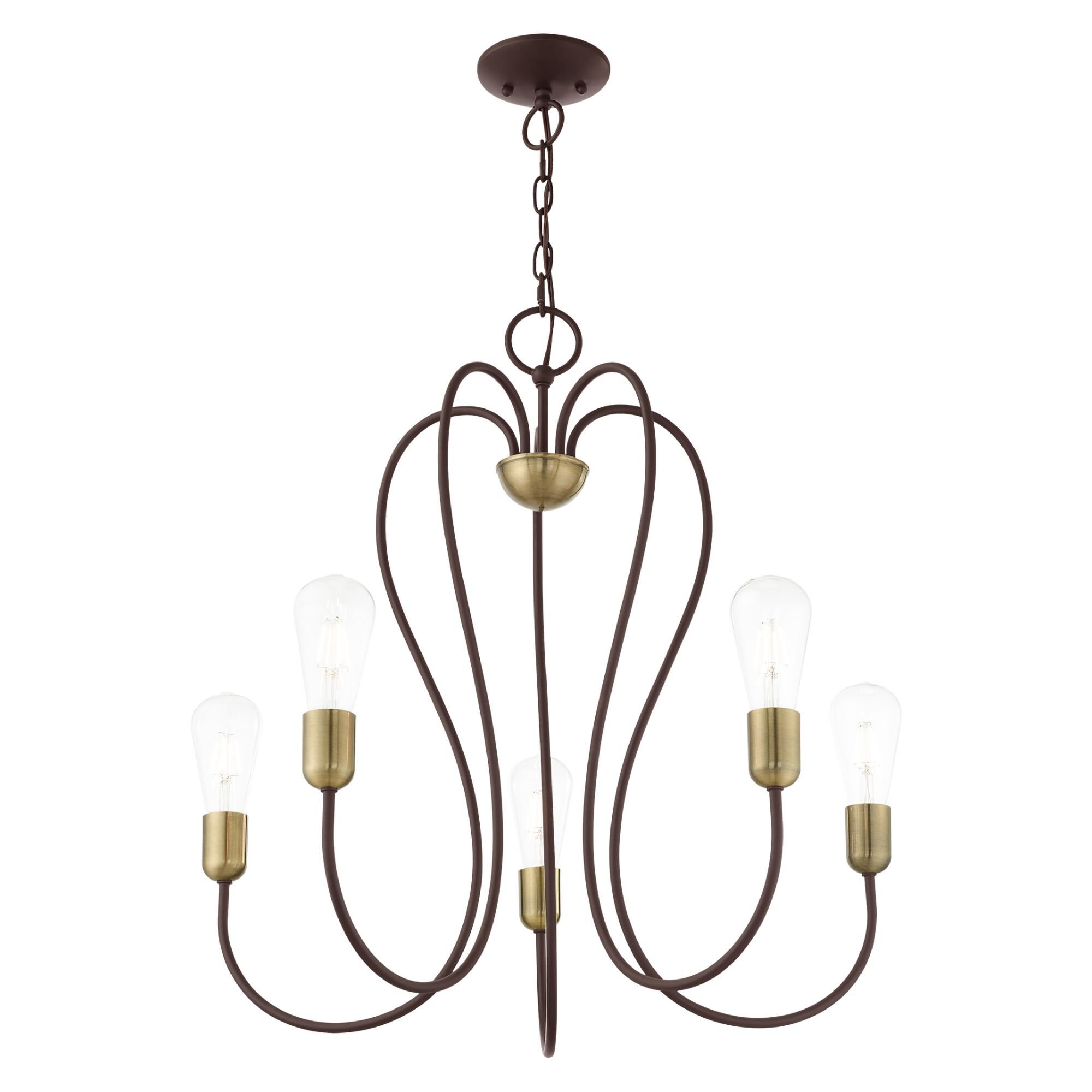 Shown in Bronze With Antique Brass Accents finish