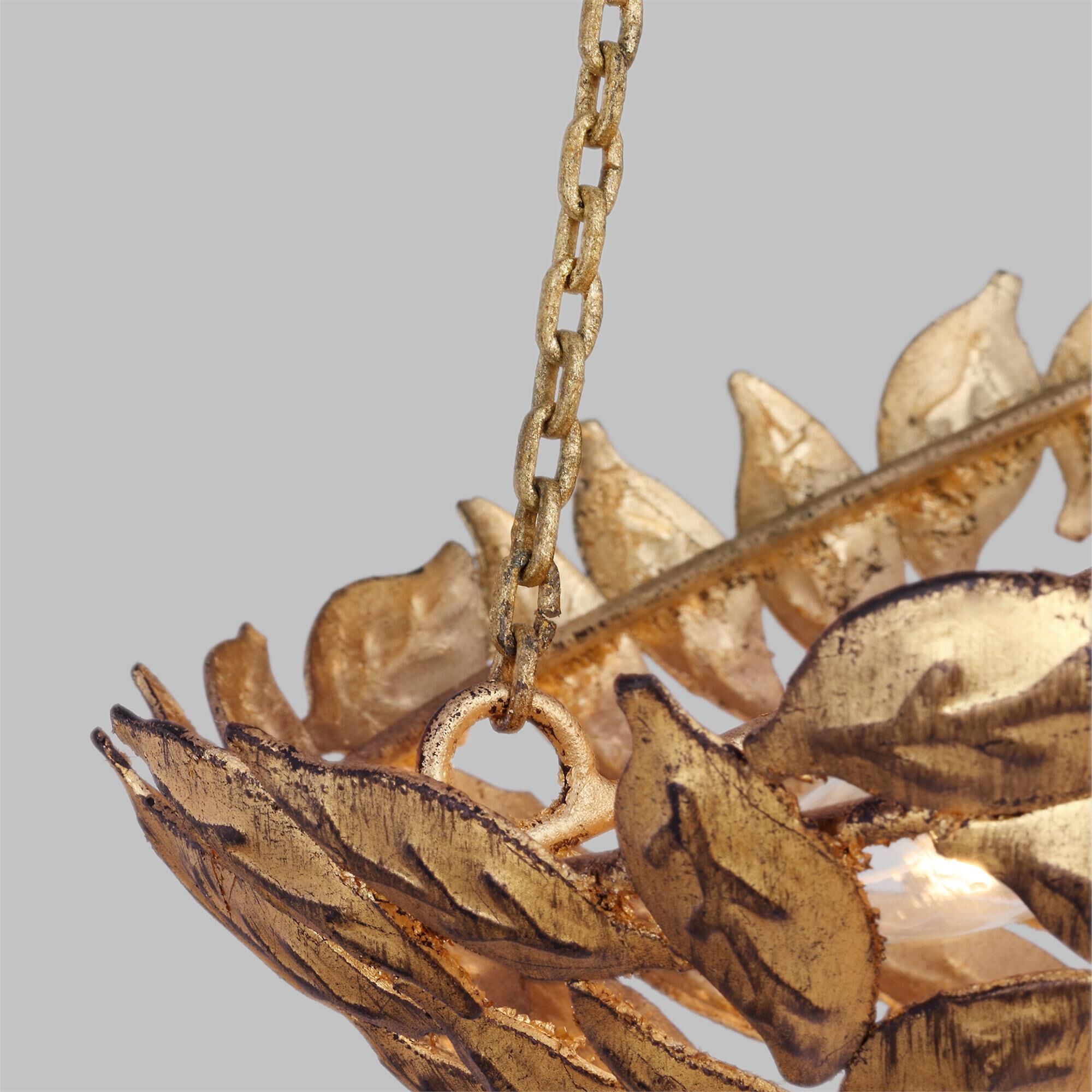 Shown in Antique Gild finish and Antique Gild Steel shade