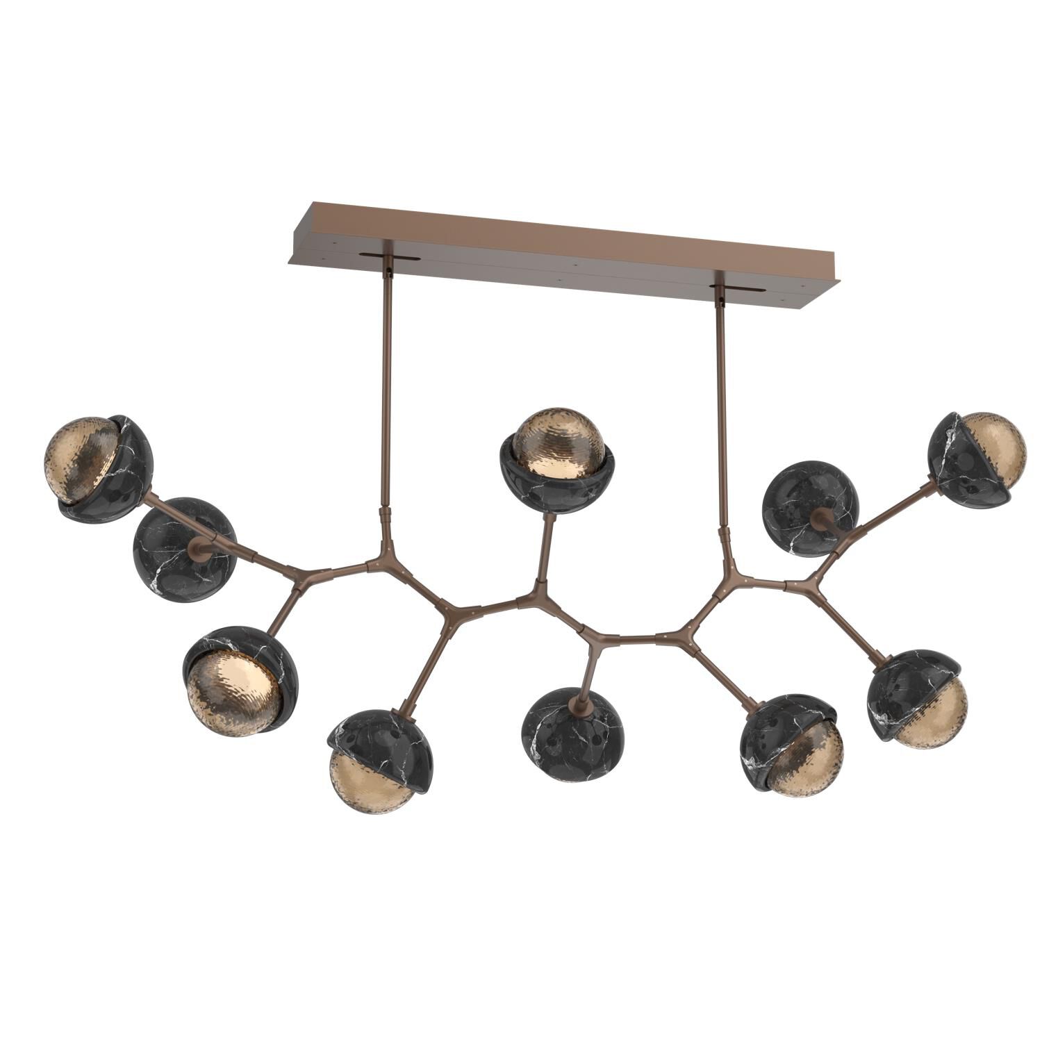 Shown in Burnished Bronze finish and Bronze glass and Black Marble accent