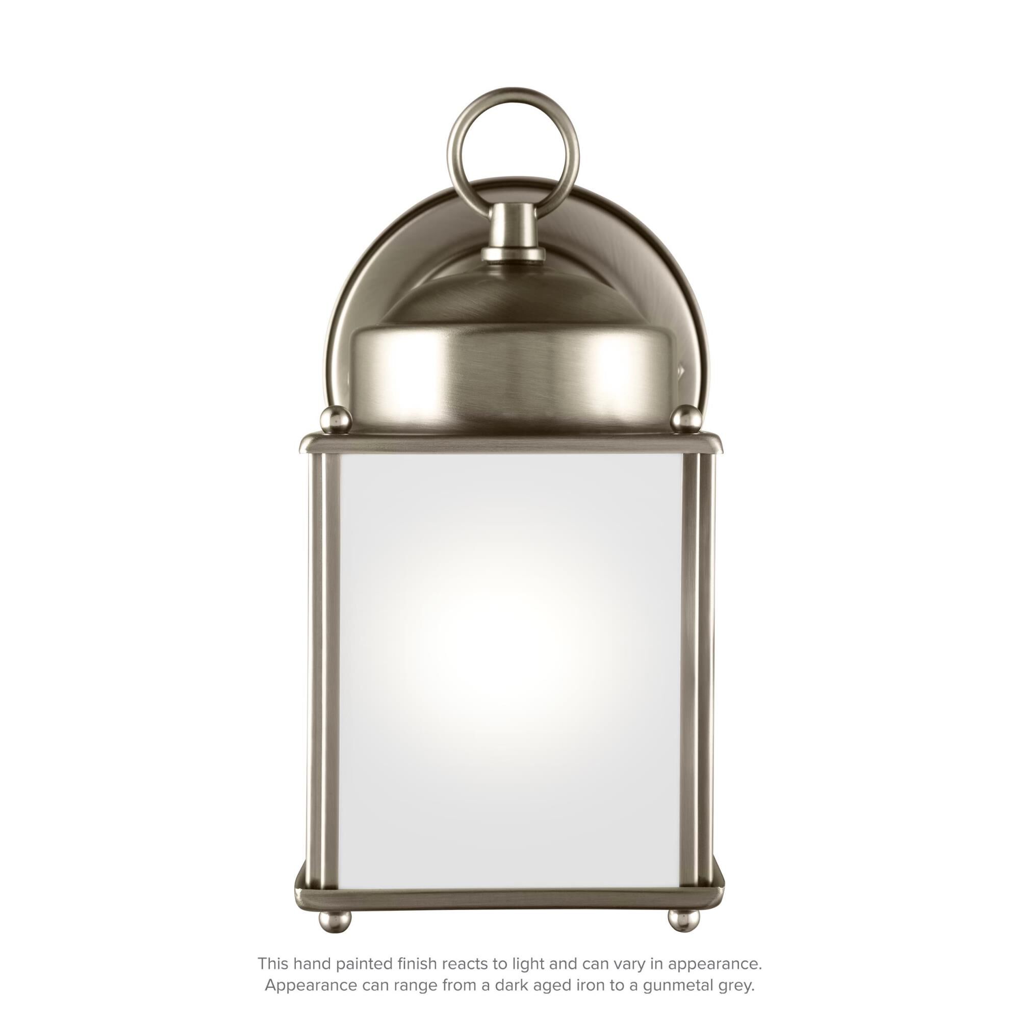 Shown in Antique Brushed Nickel finish and Satin Etched  Panels glass and Satin Etched Glass Panels shade