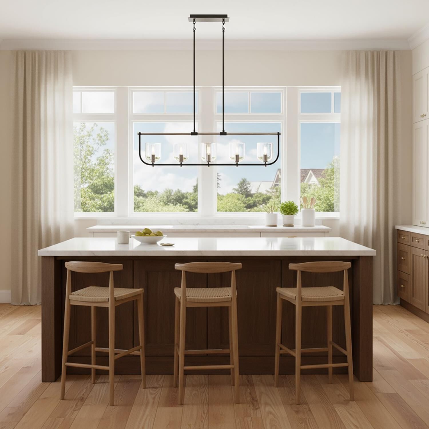 Shown in Black and Nickel finish and Clear glass