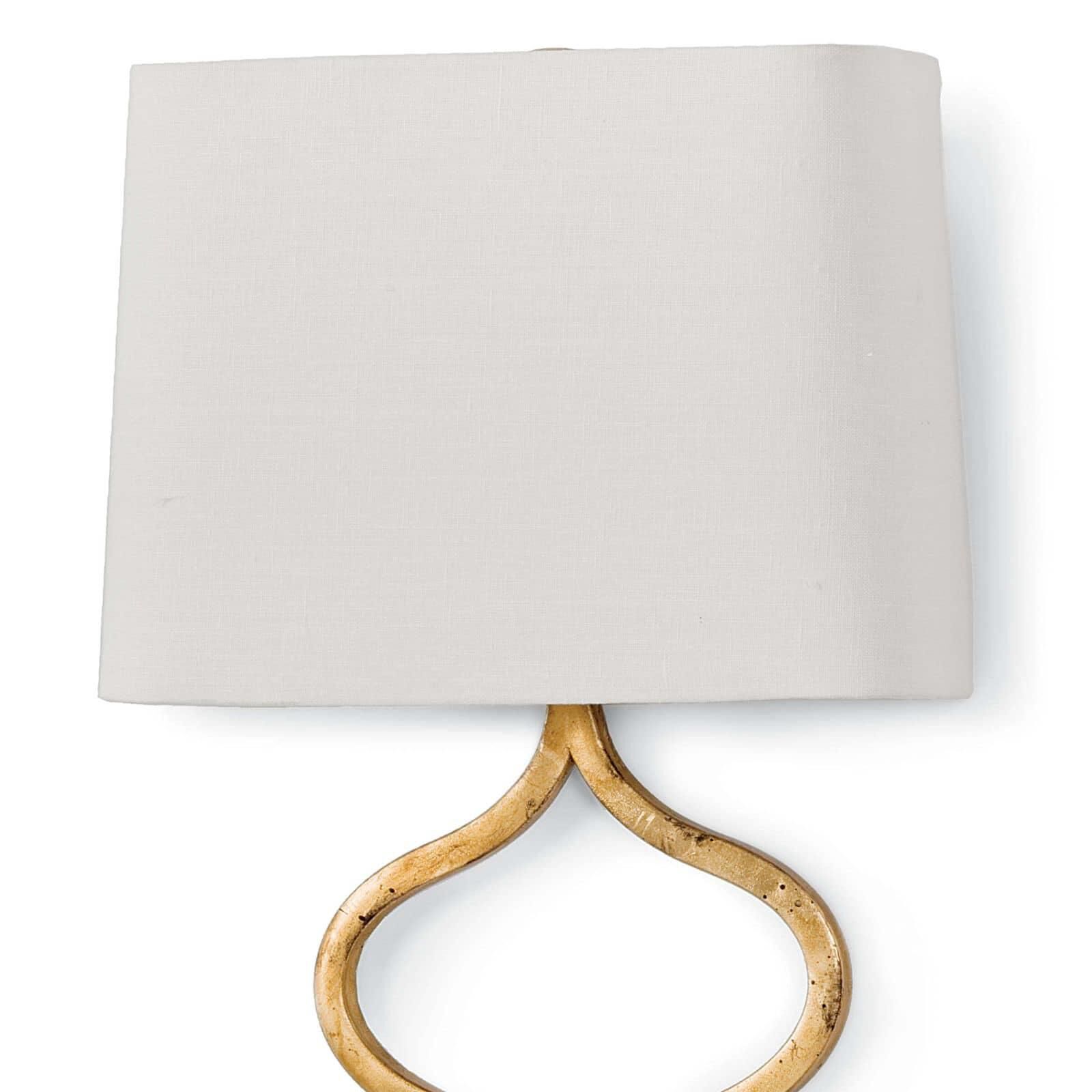 Shown in Gold Leaf finish and Linen shade