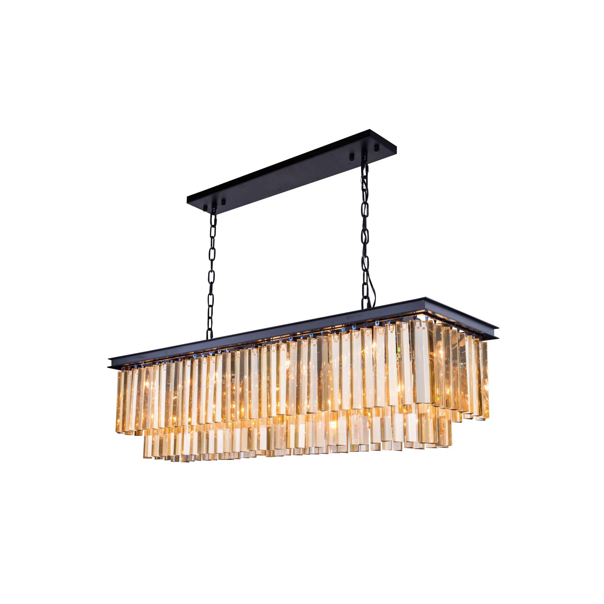 Shown in Matte Black finish and Royal Cut crystal and Golden Teak (Smoky) accent
