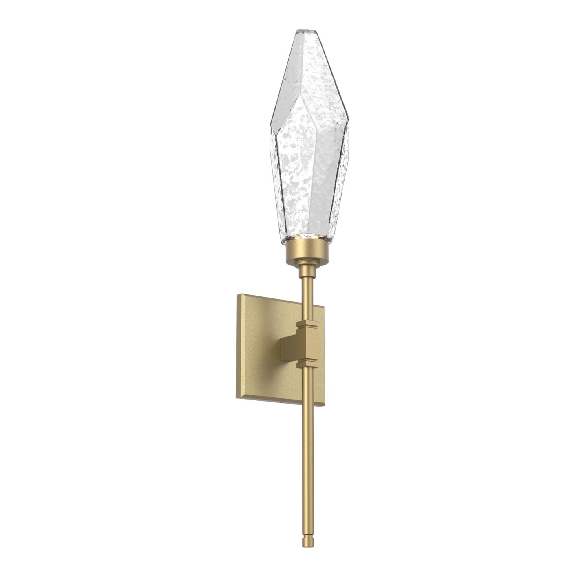 Shown in Gilded Brass finish and Chilled Clear glass