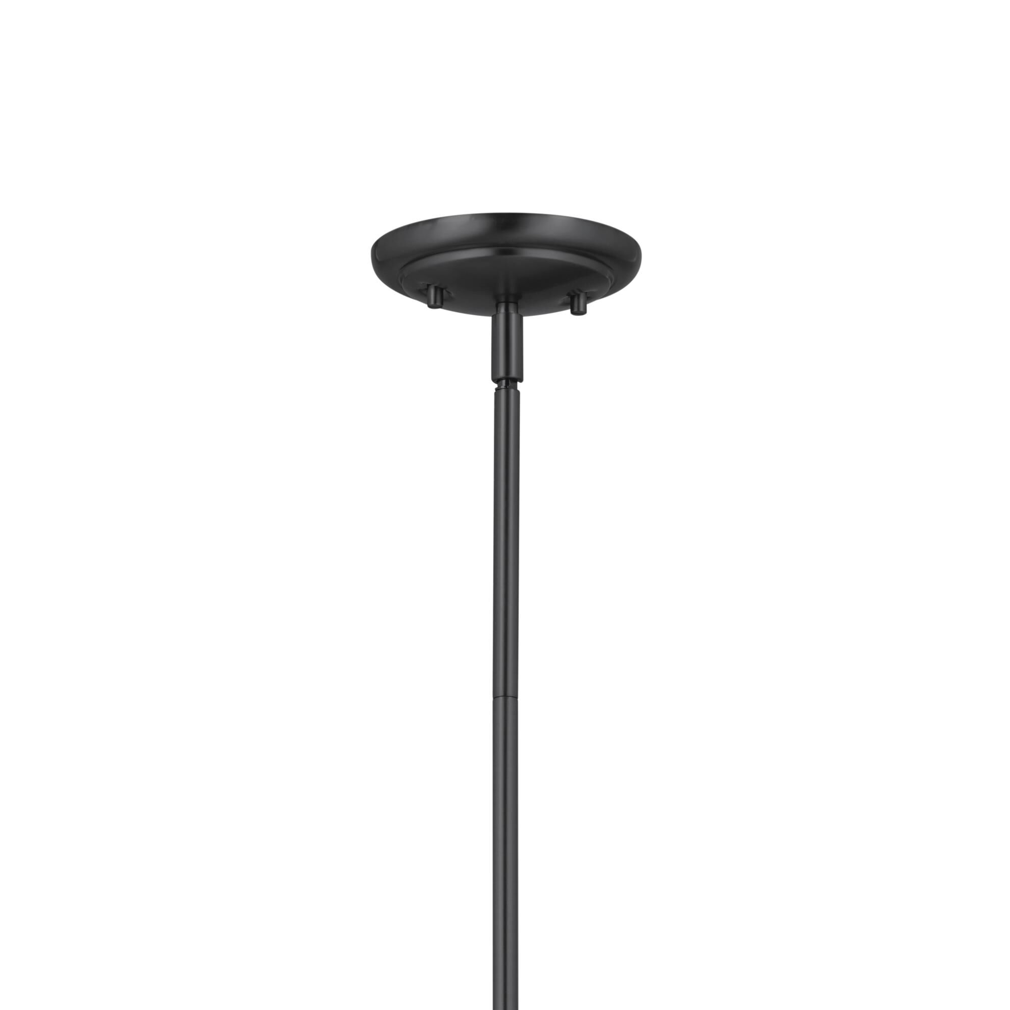 Shown in Black finish and Fabric and Bell shade