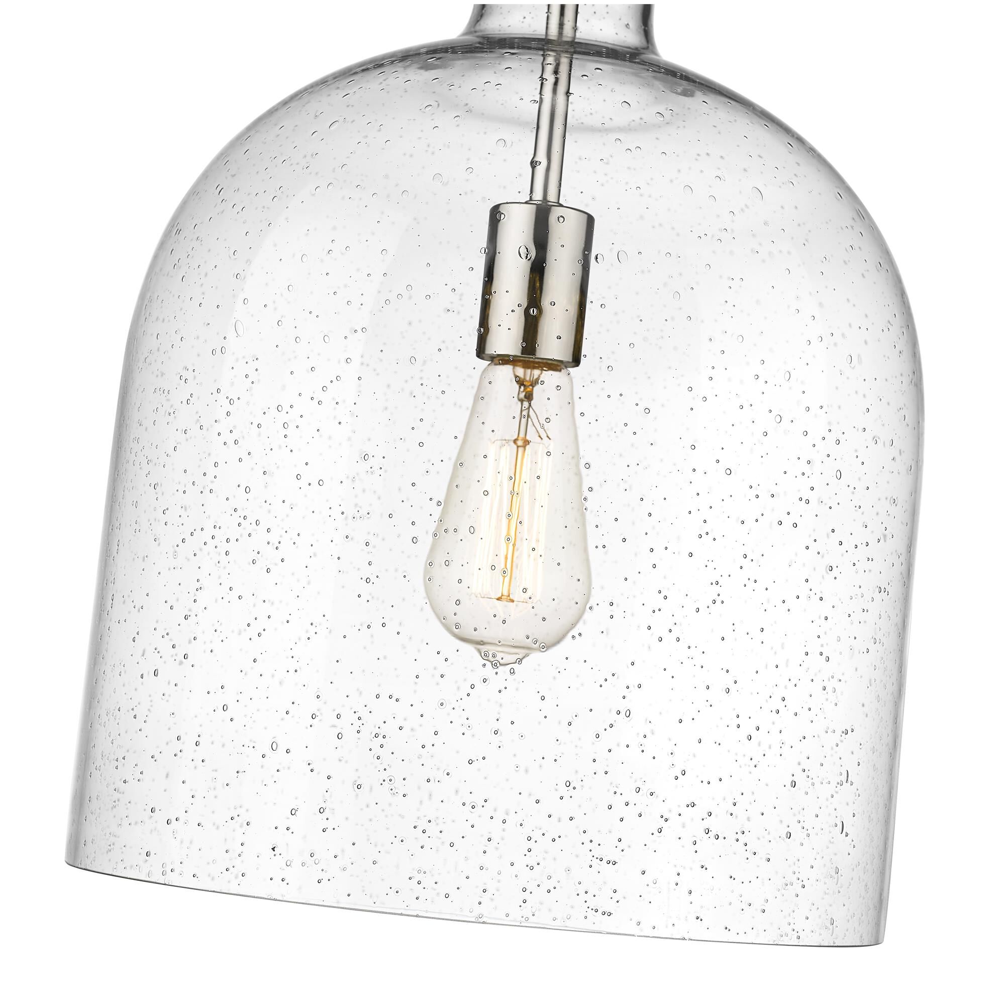 Shown in Polished Nickel finish and Clear Seedy glass and No Shade shade