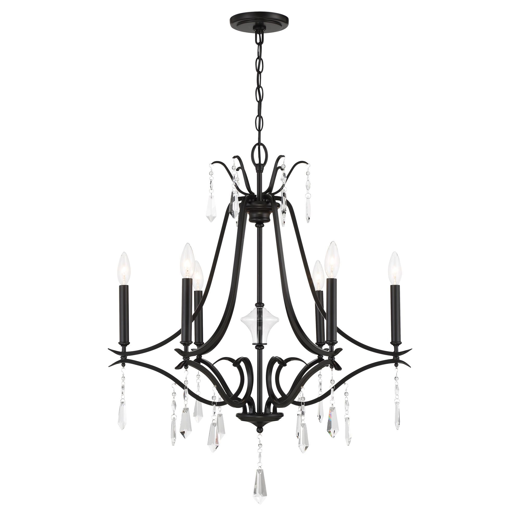 Shown in Coal finish and Clear glass and Glass shade