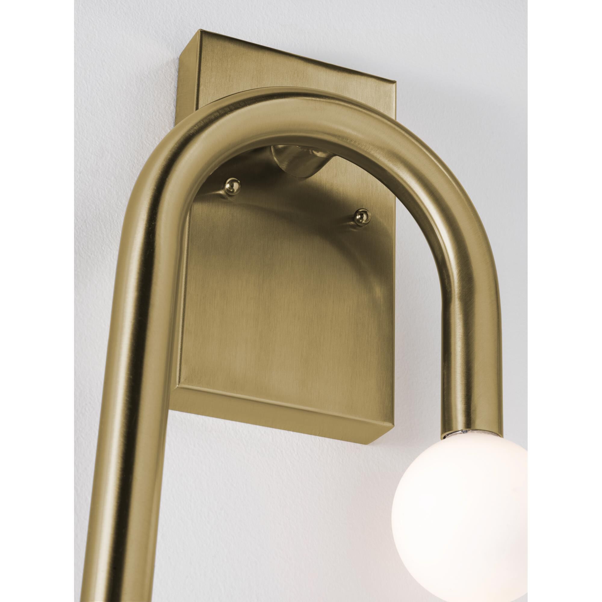 Shown in Light Antique Brass finish and White glass