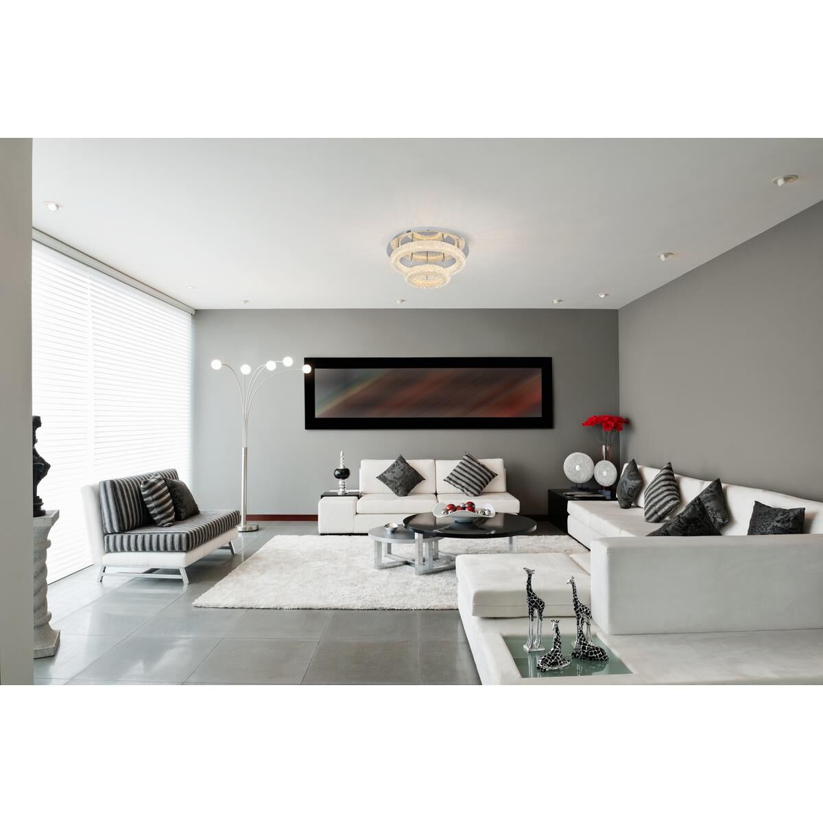 Bowen 22 Inch Semi Flush Mount by Elegant Lighting