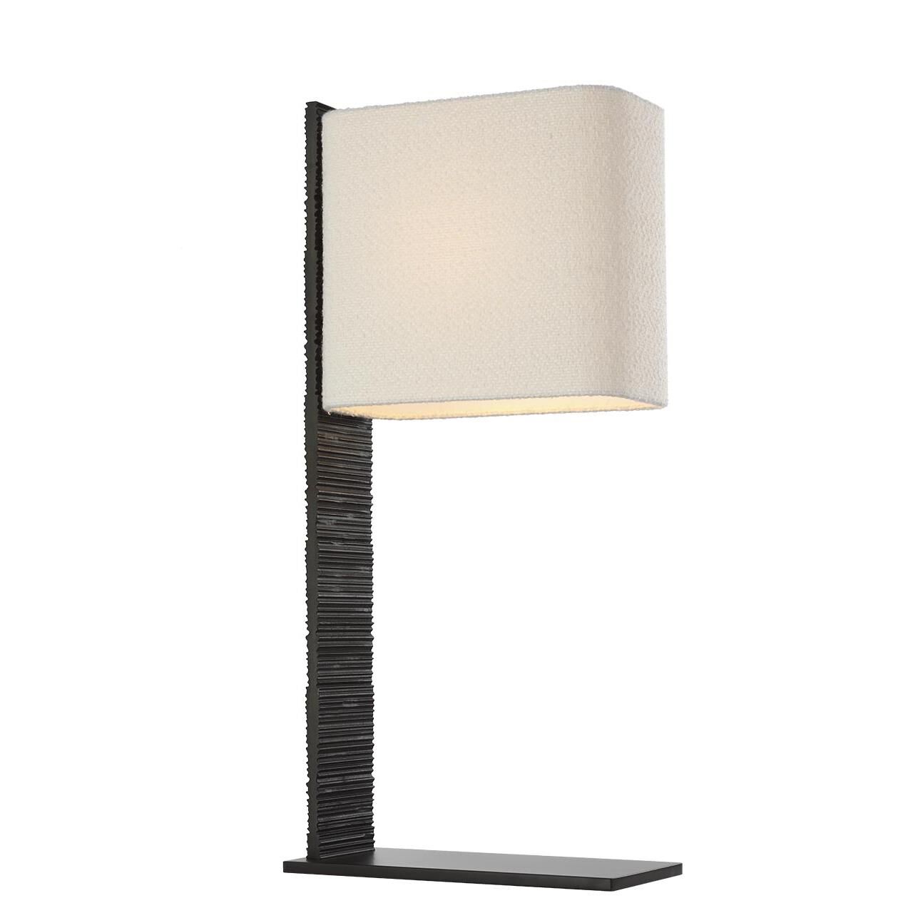 Shown in Ridged Carbon finish and Boucle Rectangle shade