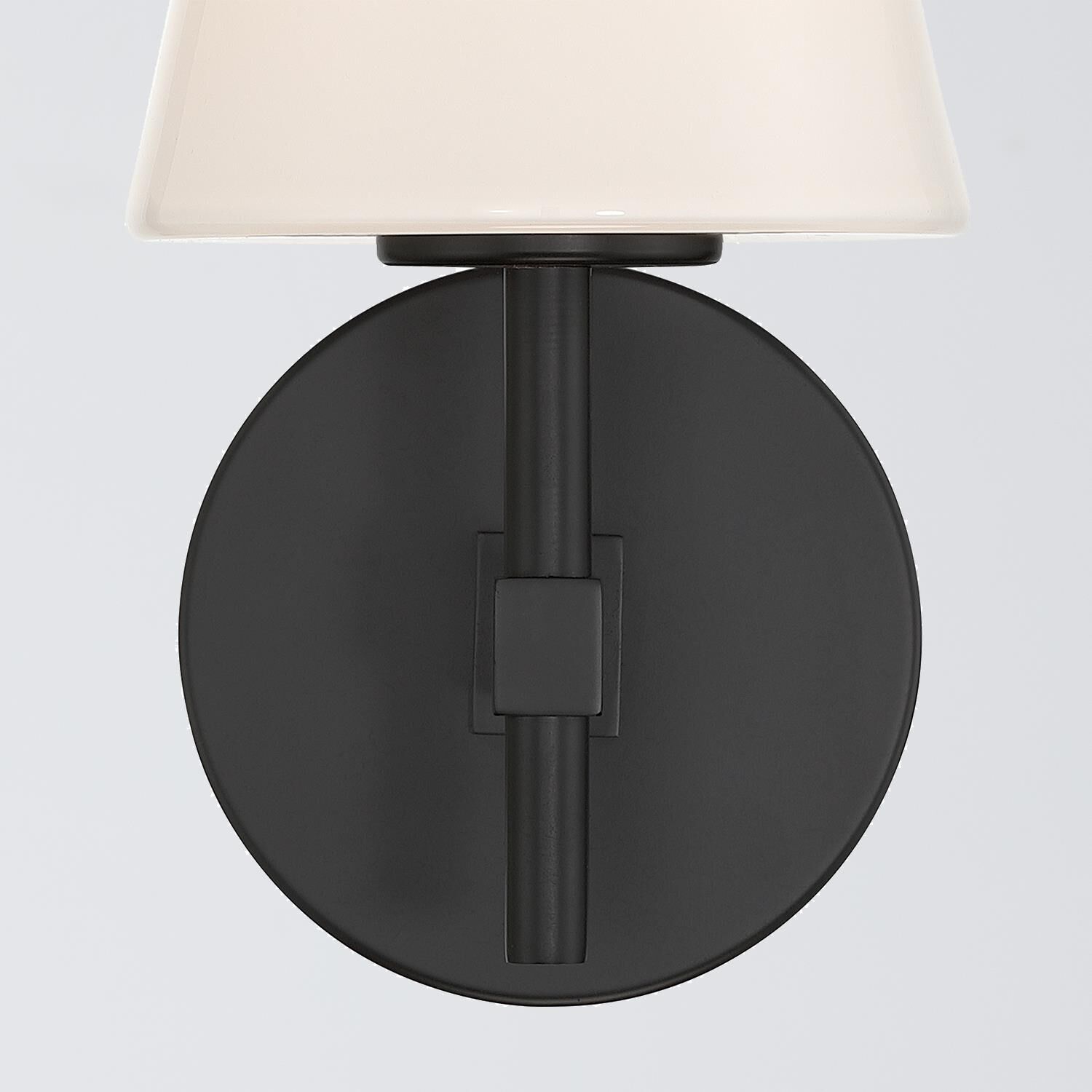 Shown in Black finish and Glass shade