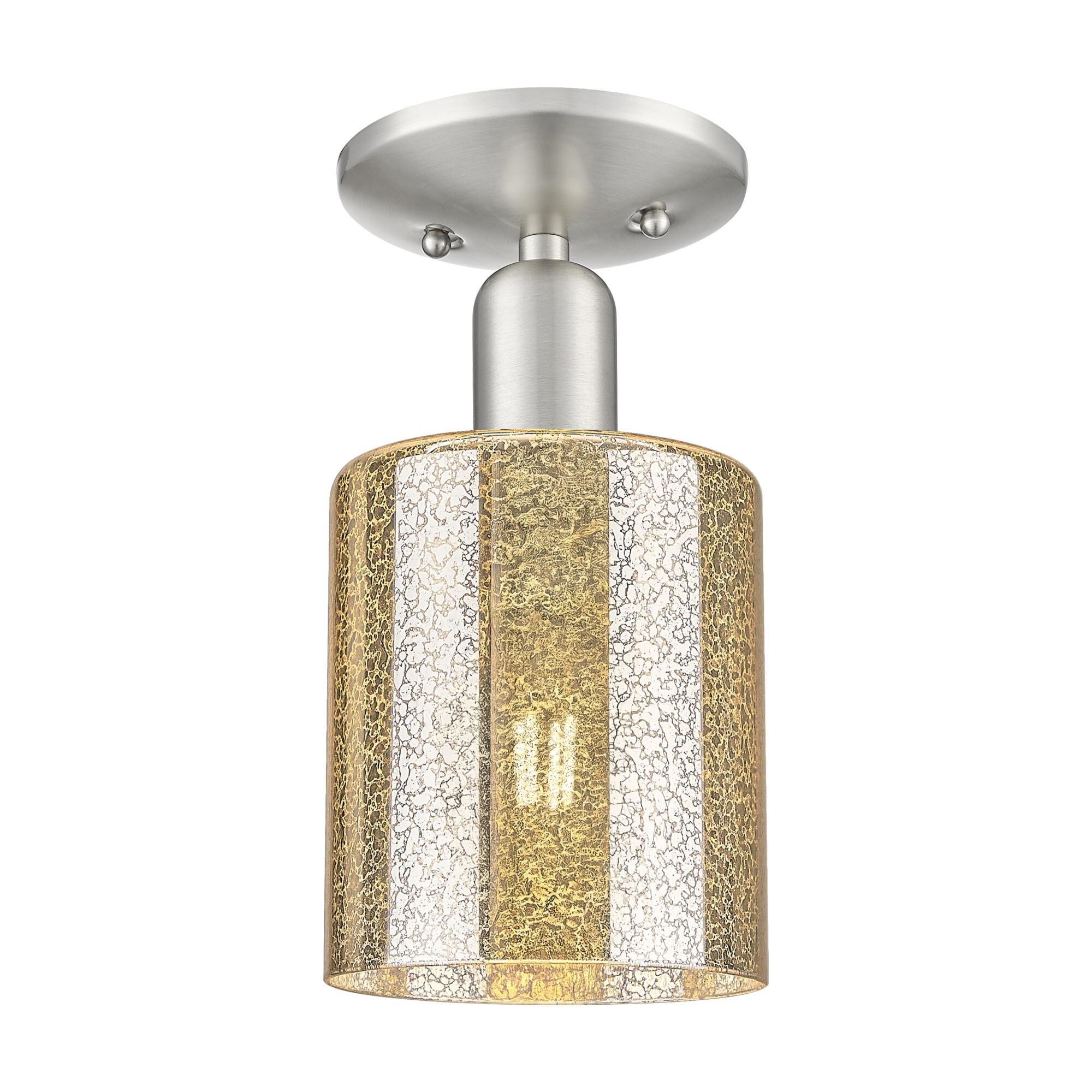 Shown in Brushed Satin Nickel finish and Mercury glass