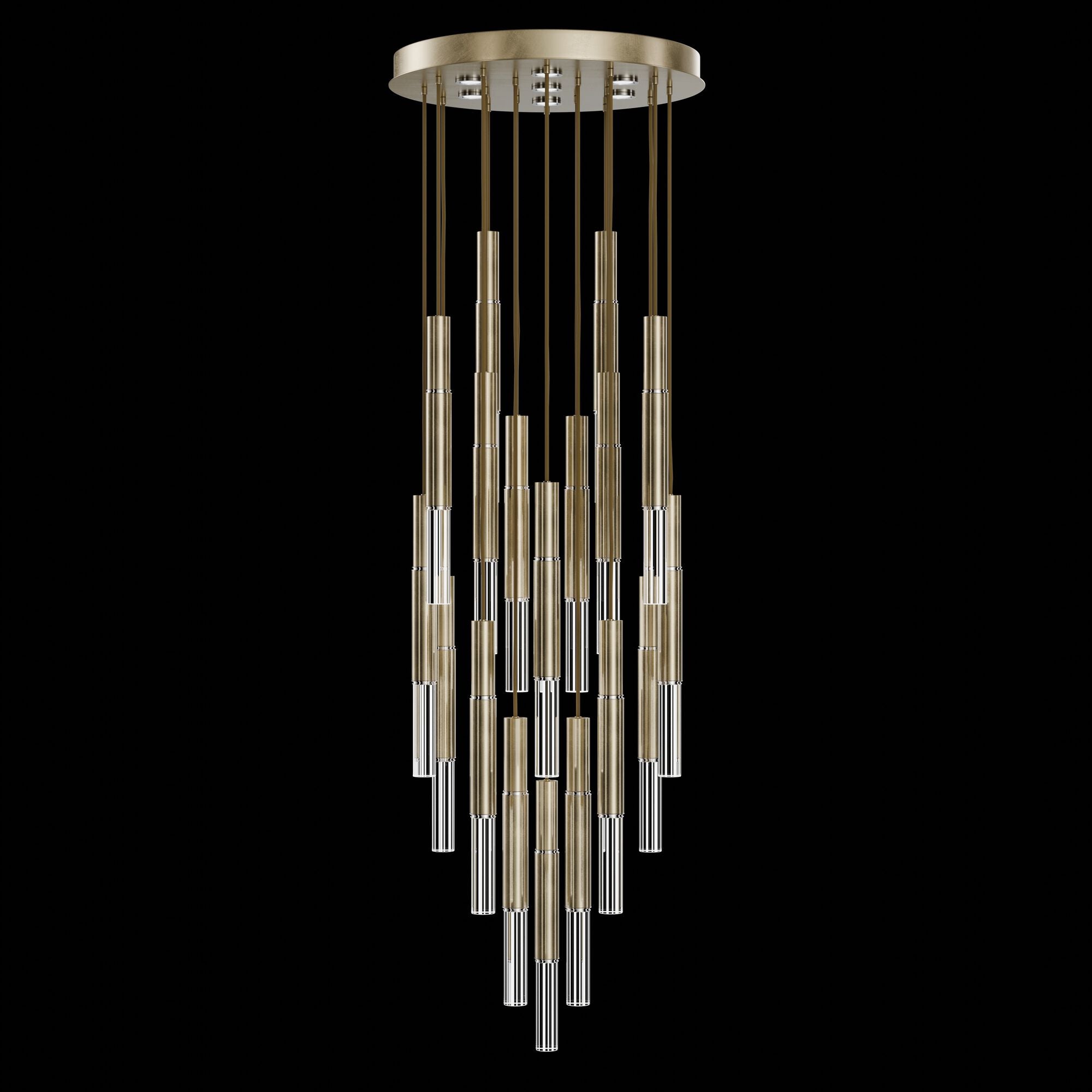 Shown in Gold finish and True crystal and False glass
