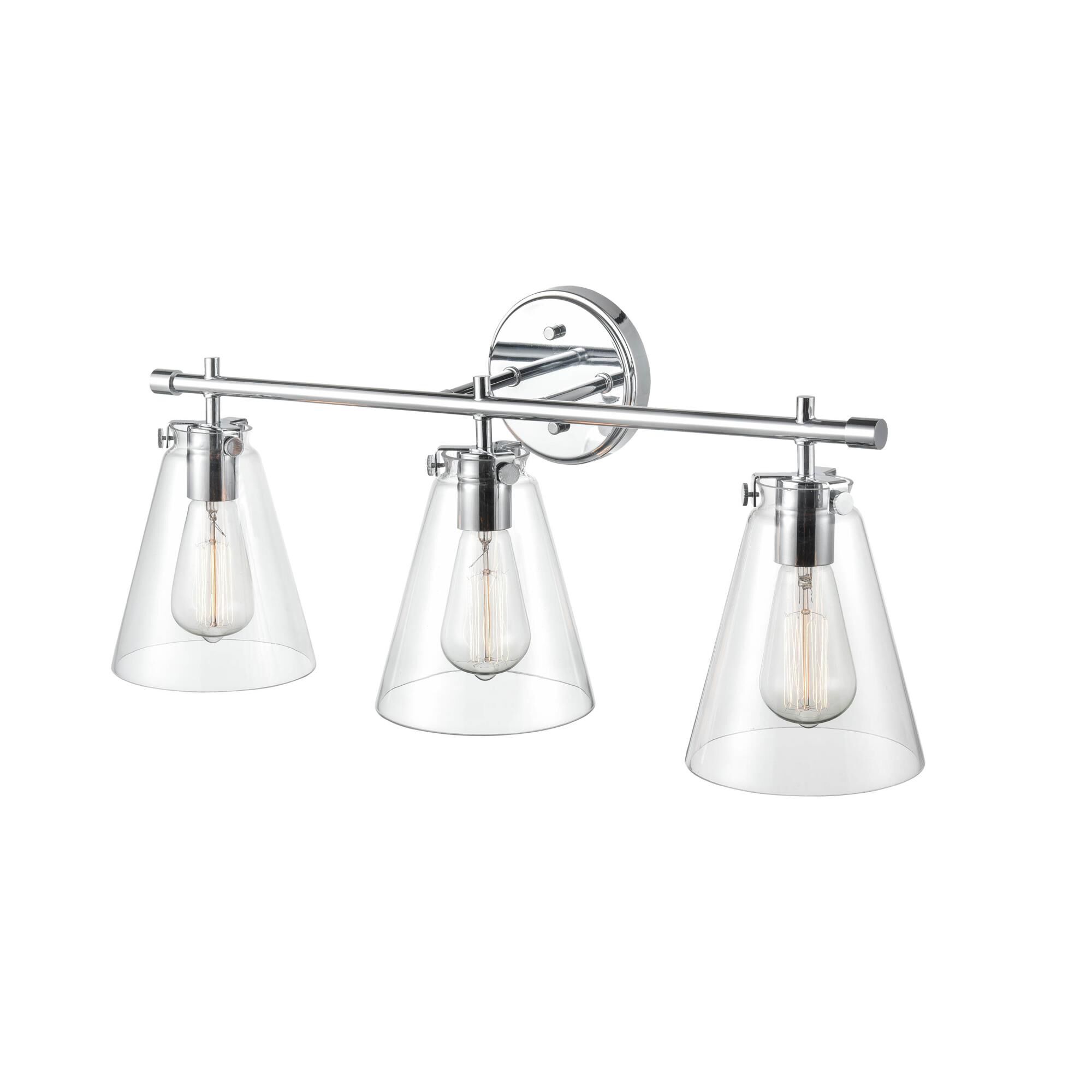 Shown in Chrome finish and Clear glass