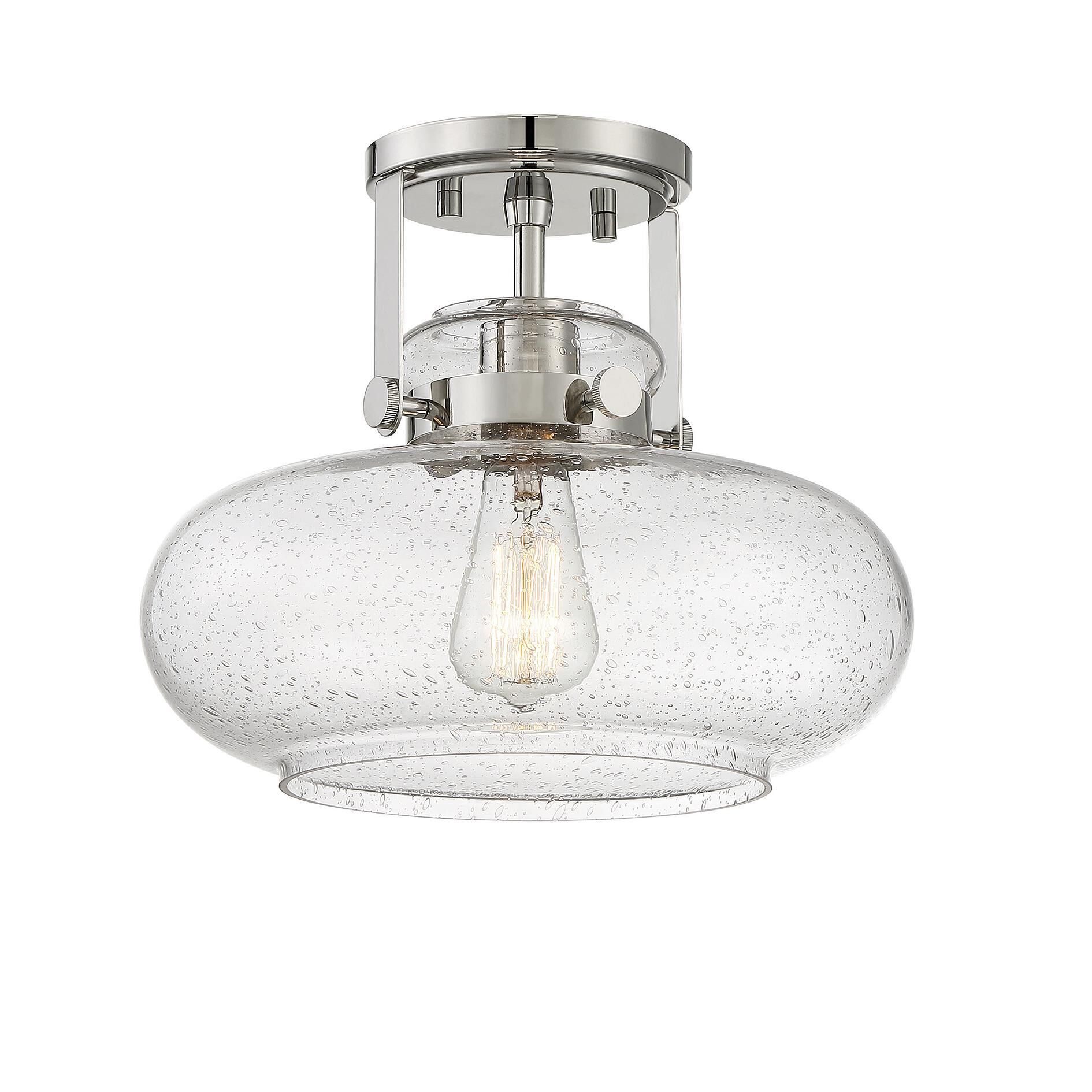 12 Inch 1 Light LED Semi Flush Mount by Meridian Lighting
