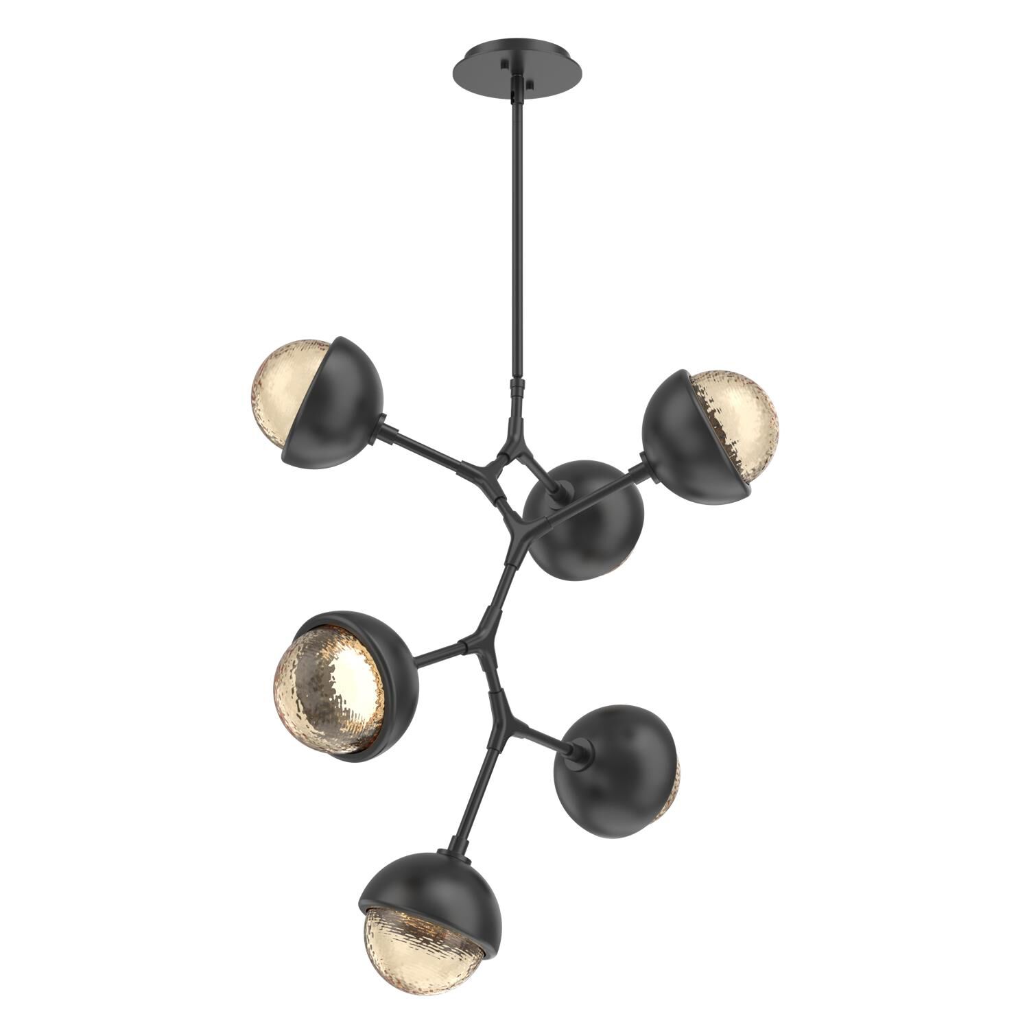 Shown in Matte Black finish and Amber glass and Metal Shade Matching Finish accent