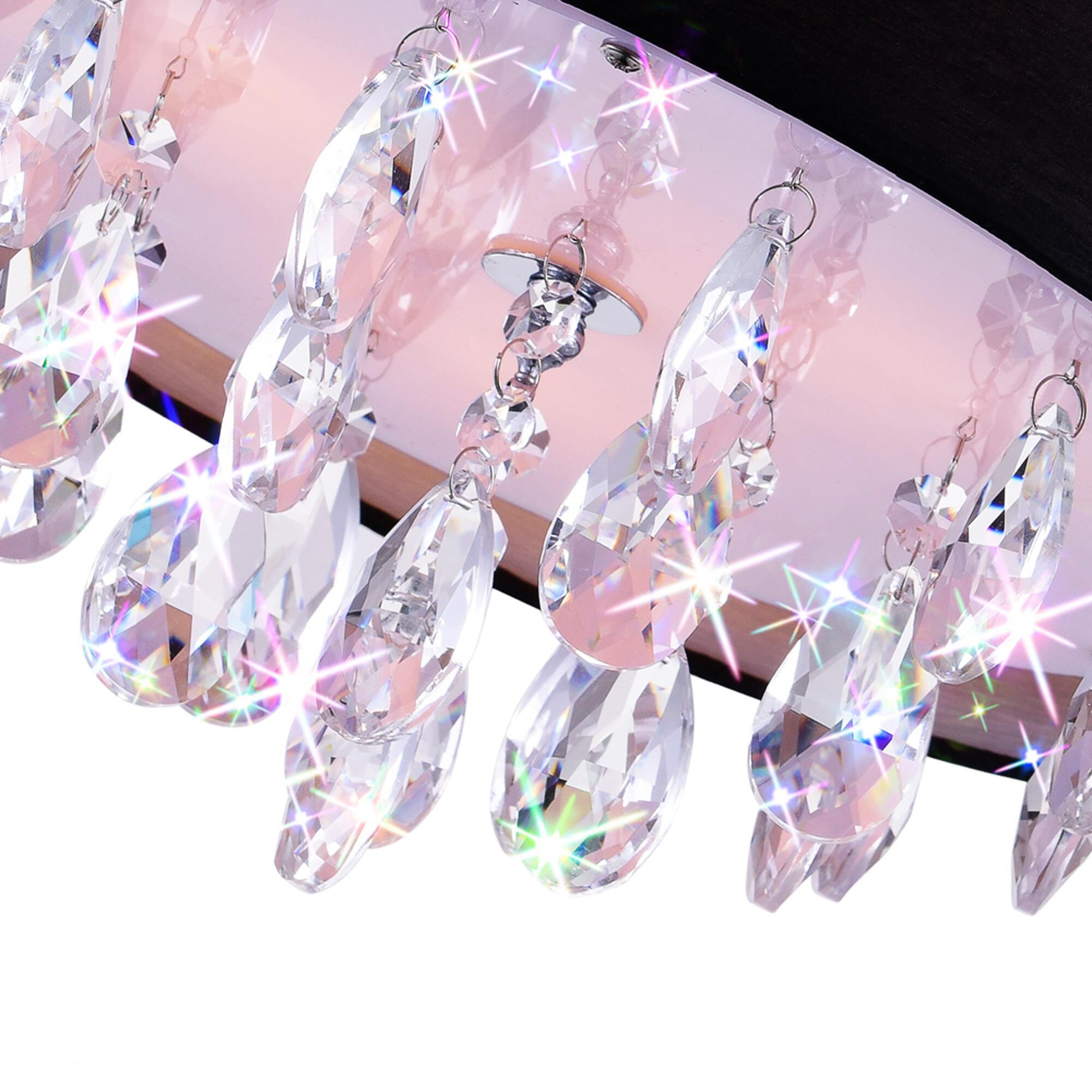 Shown in Chrome finish and K9 Clear crystal and Black shade