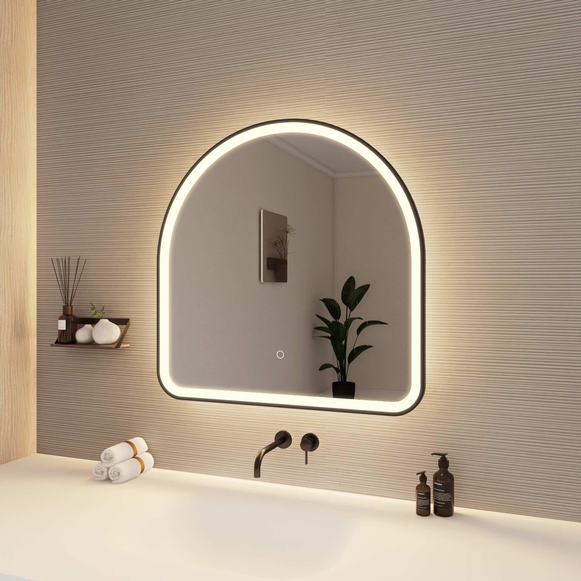 Harmoni 30 Inch Arched LED Lighted Mirror by Elegant Decor