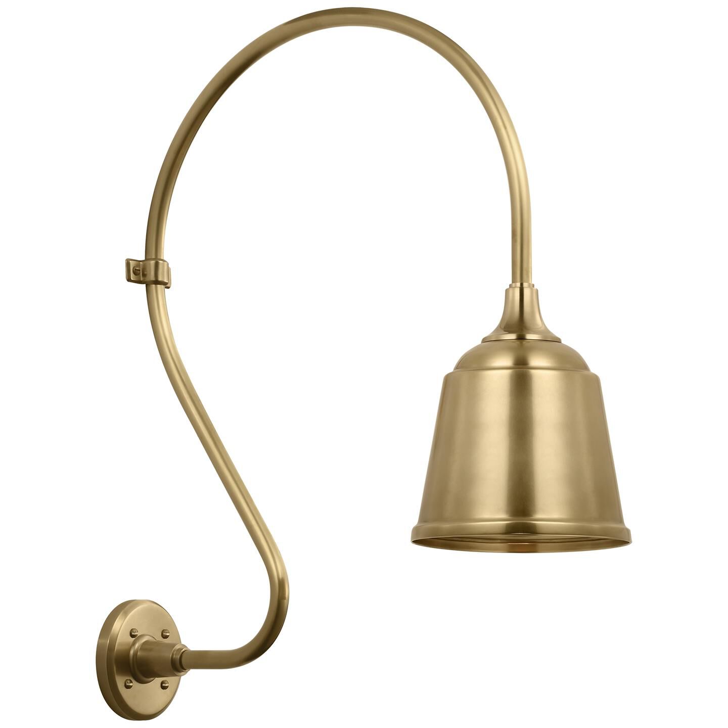 Shown in Hand-Rubbed Antique Brass finish and Gold shade