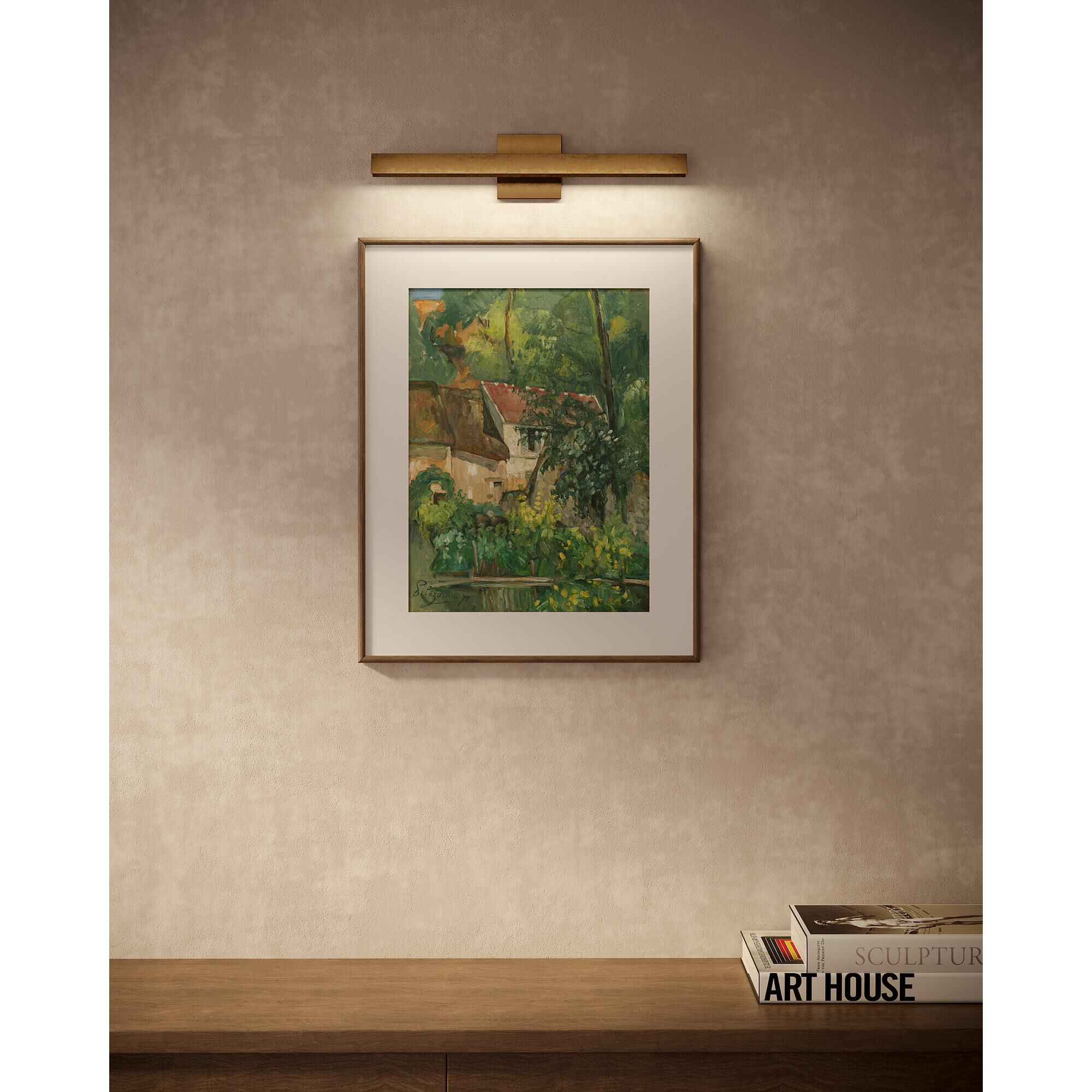 Shown in Vintage Brass finish and White Acrylic Diffuser glass
