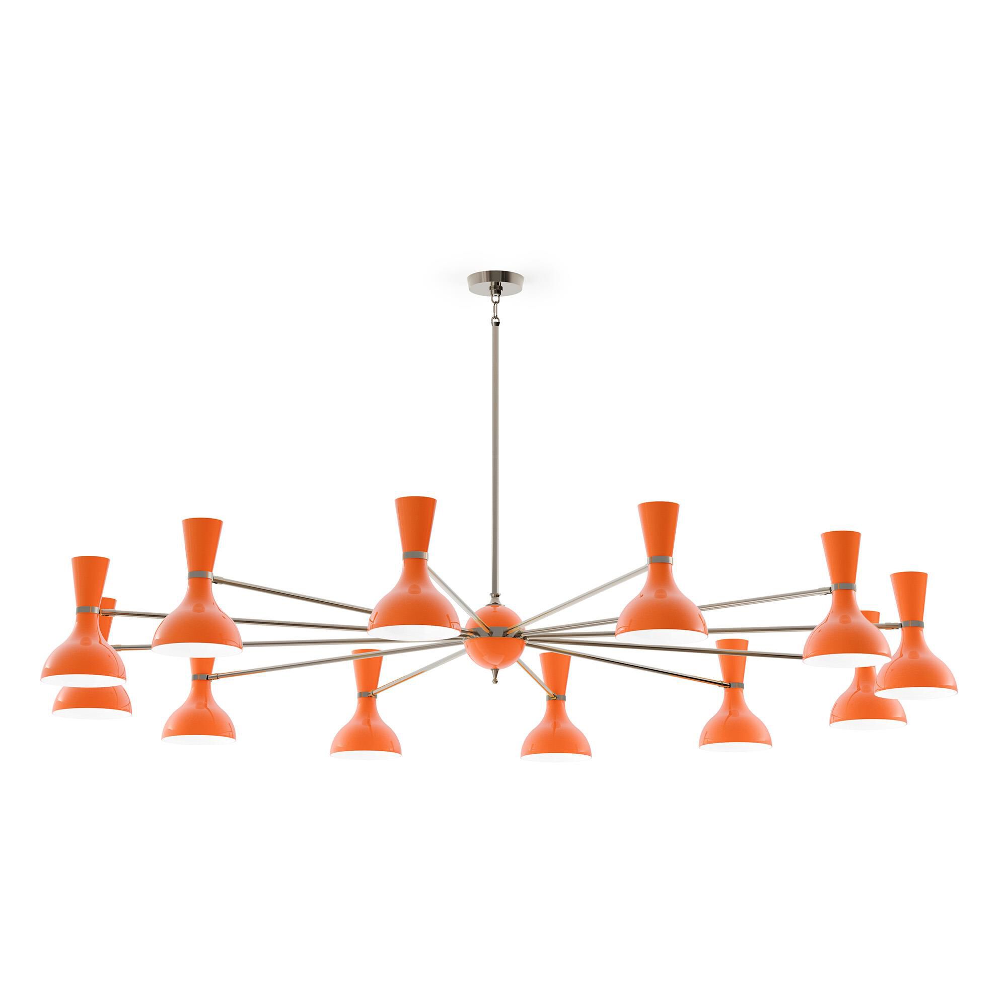 Shown in Polished Nickel finish and Pumpkin shade