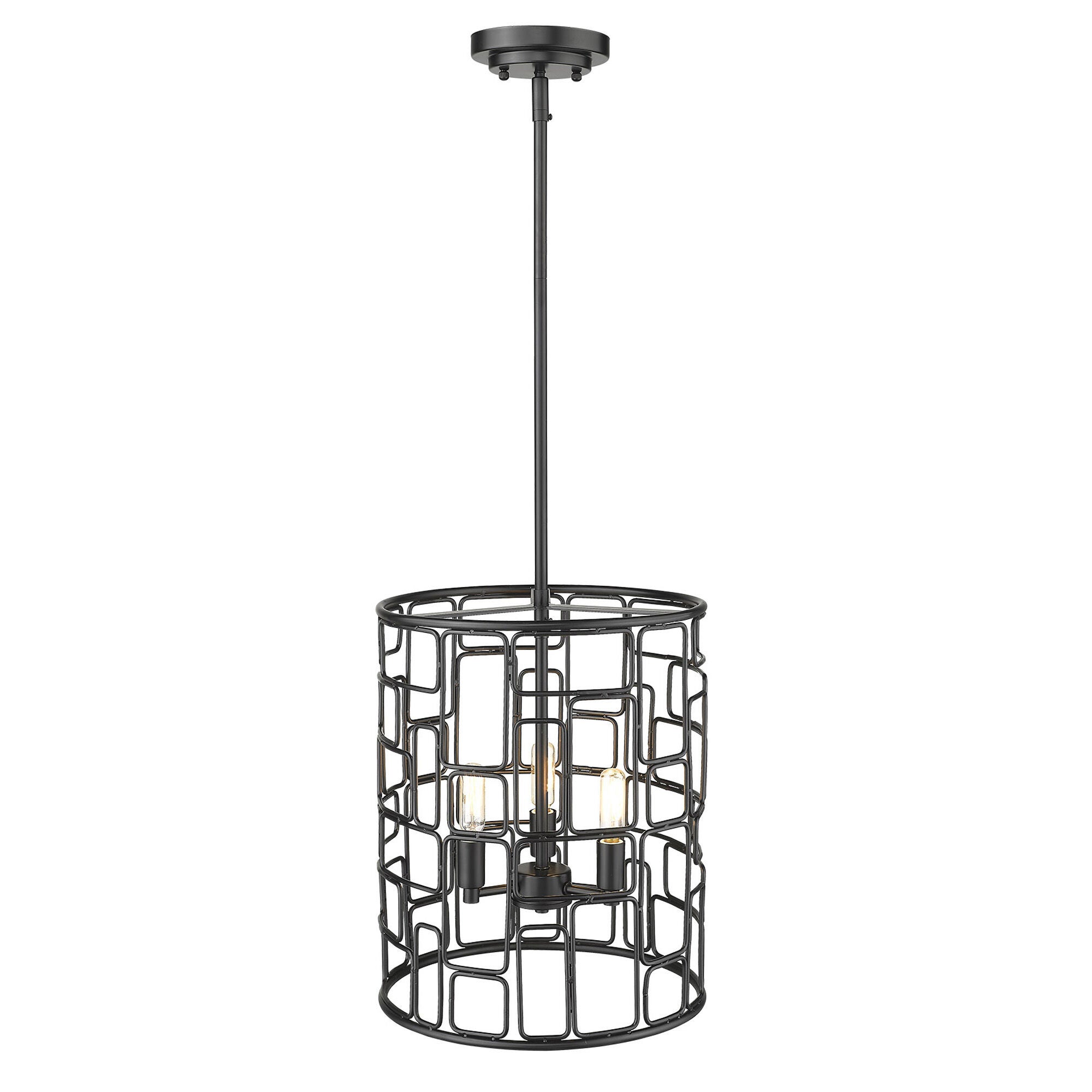 Shown in Matte Black finish and -- glass and -- shade