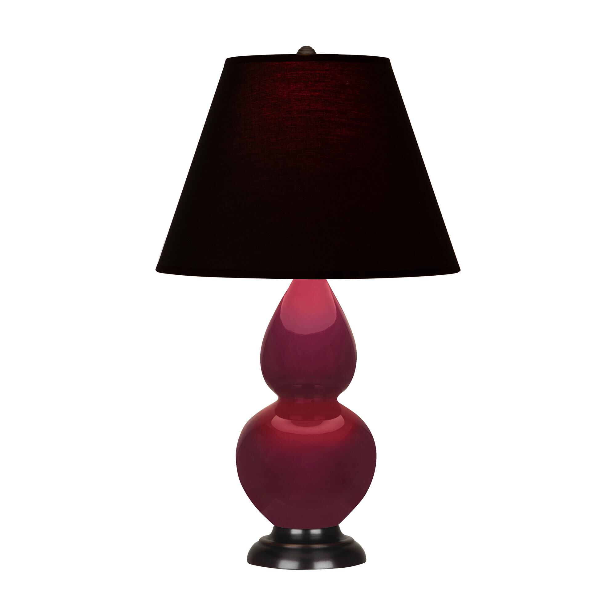 Shown in Sugar Plum finish and Ink Black with Rose Red Lining shade and Deep Patina Bronze accent