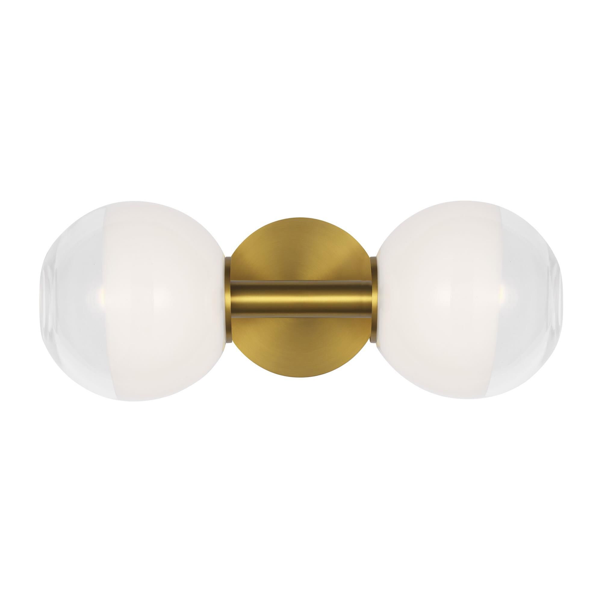 Shown in Burnished Brass finish and Milk and Clear Mix glass